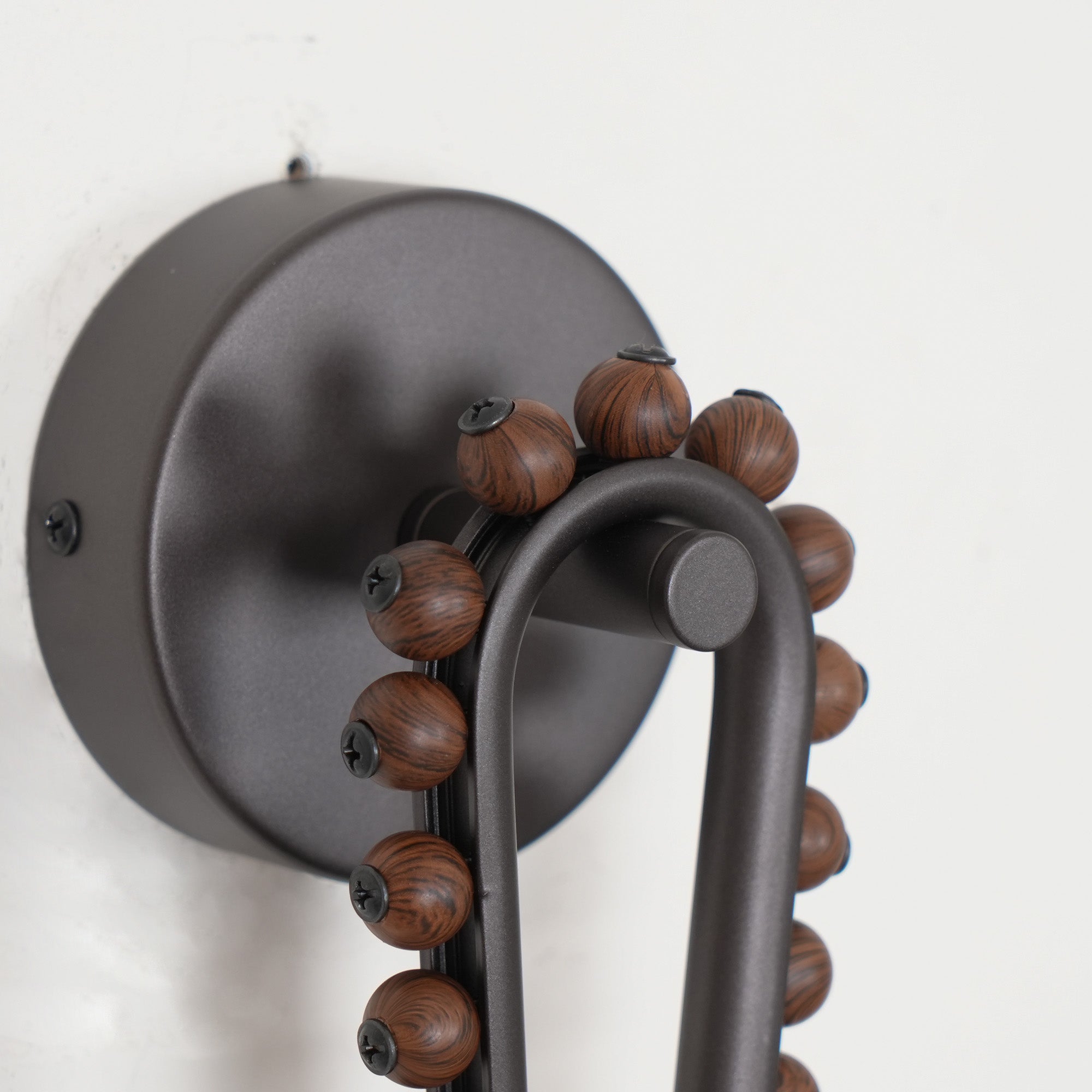 Sytala Premium Art Walnut Glass Wall Lamp