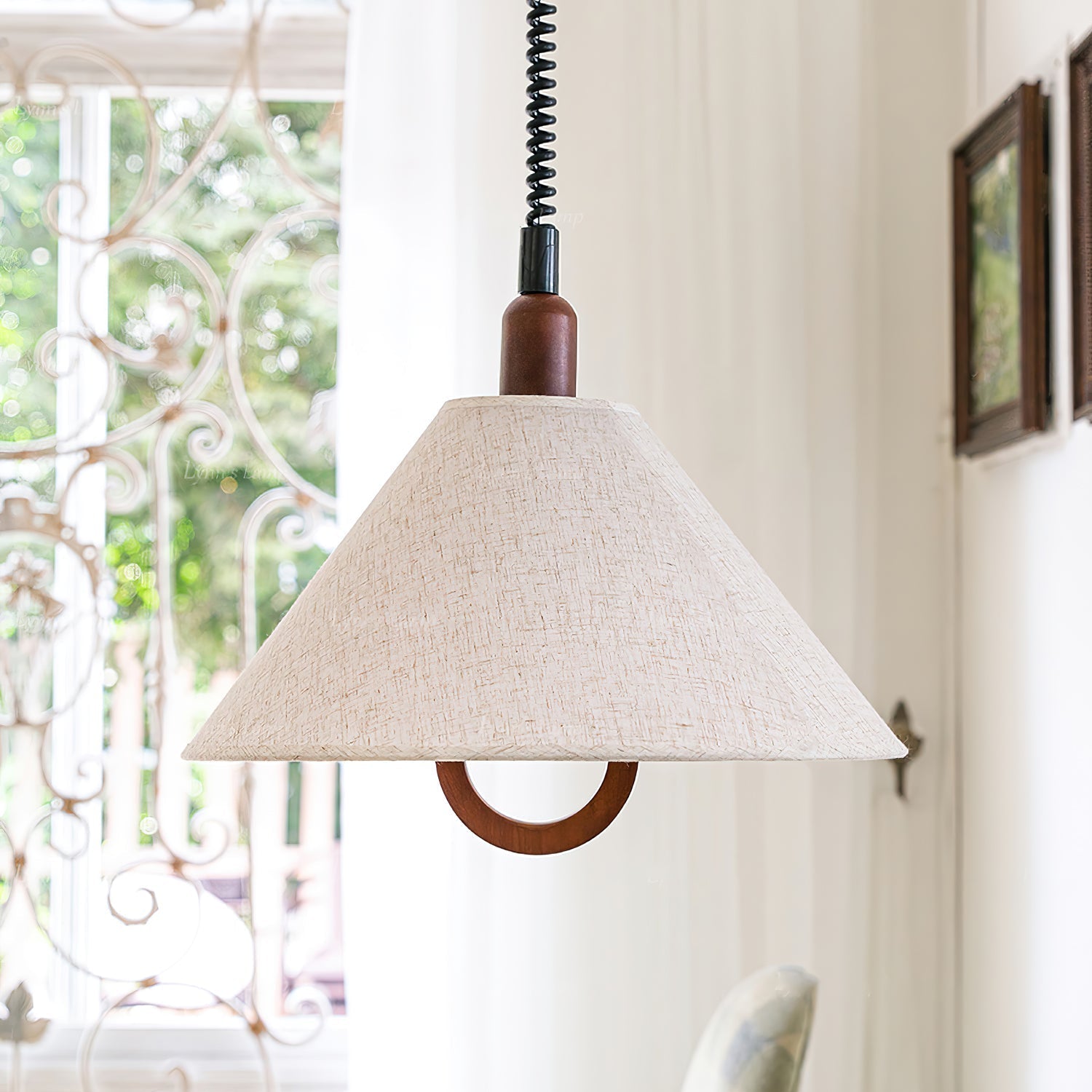Alcaria Premium Nordic Art Fabric Wood Pendant Lamp