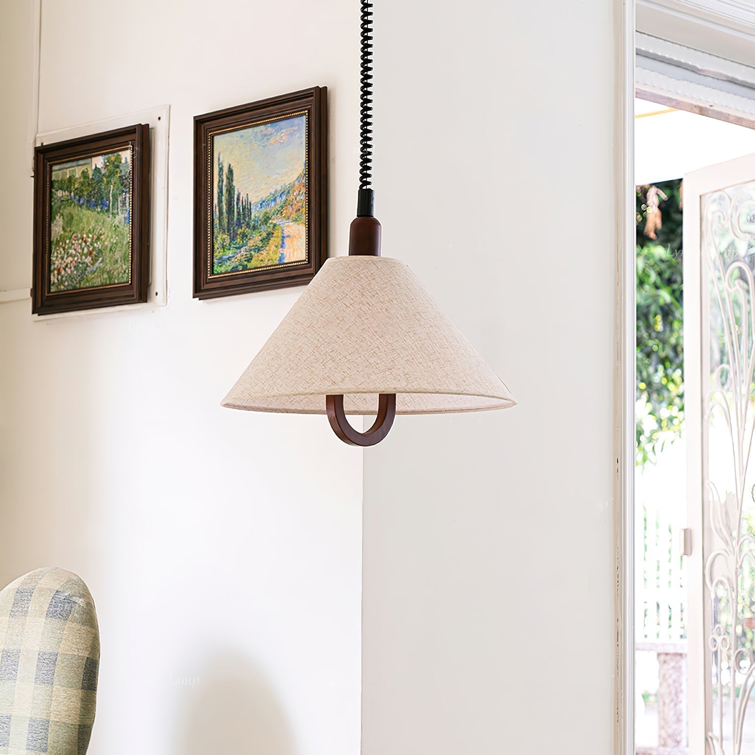 Alcaria Premium Nordic Art Fabric Wood Pendant Lamp