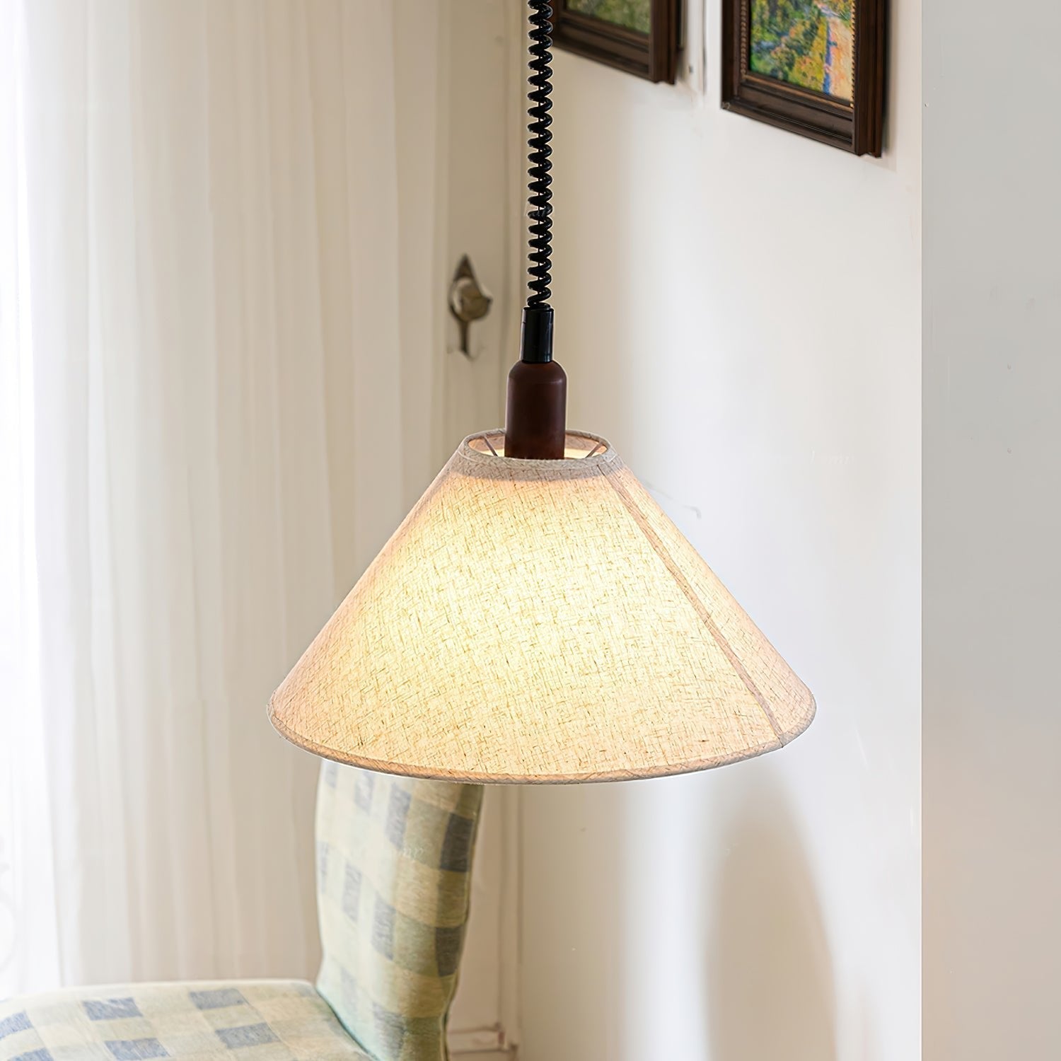 Alcaria Premium Nordic Art Fabric Wood Pendant Lamp