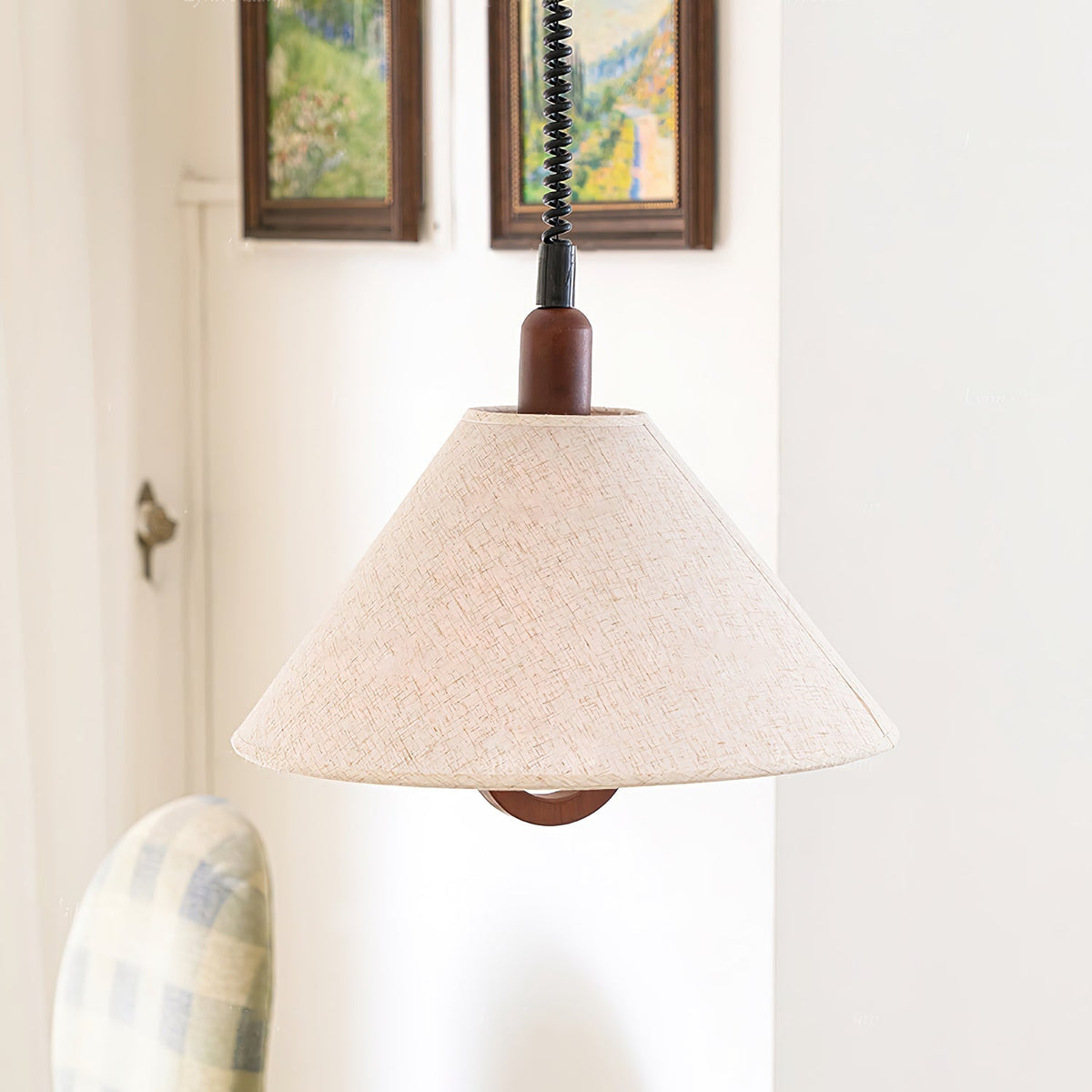 Alcaria Premium Nordic Art Fabric Wood Pendant Lamp