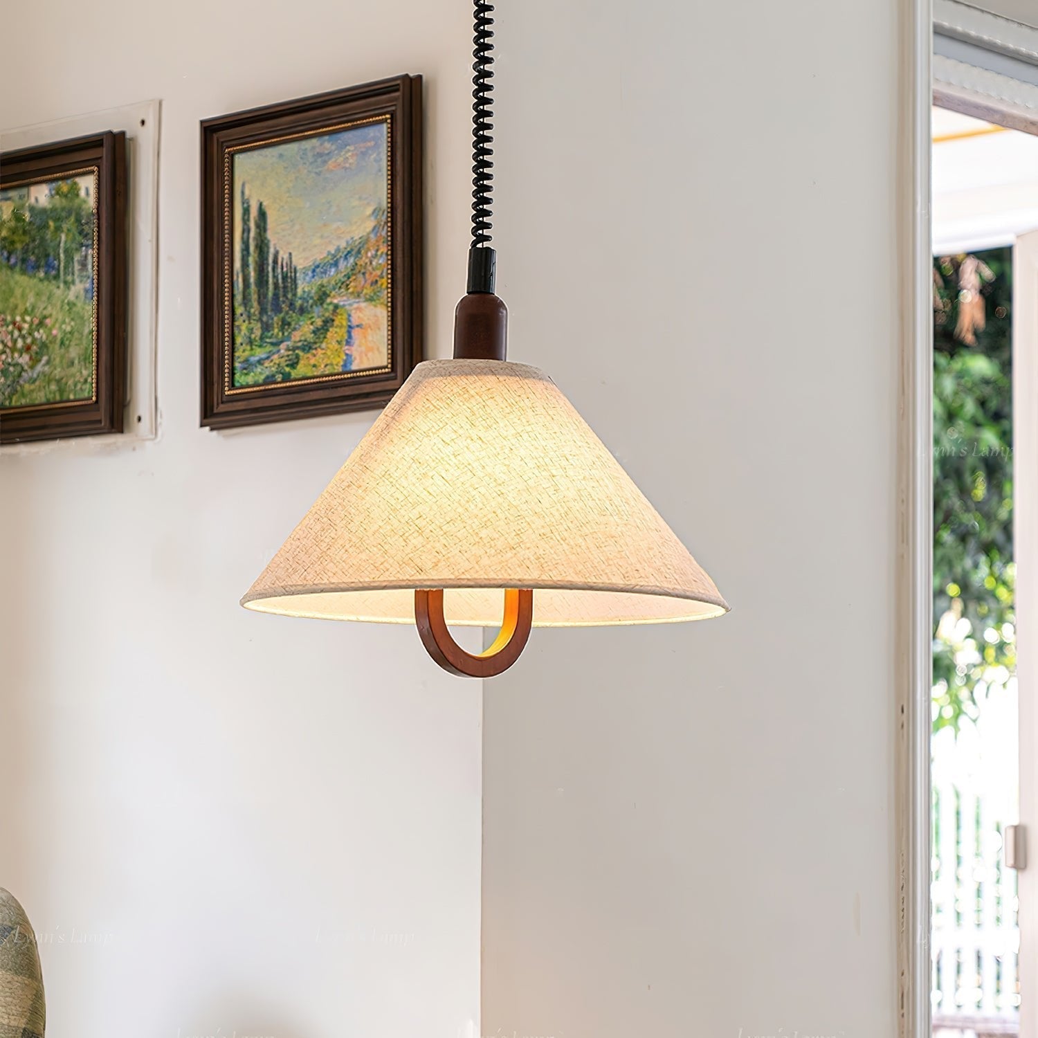 Alcaria Premium Nordic Art Fabric Wood Pendant Lamp