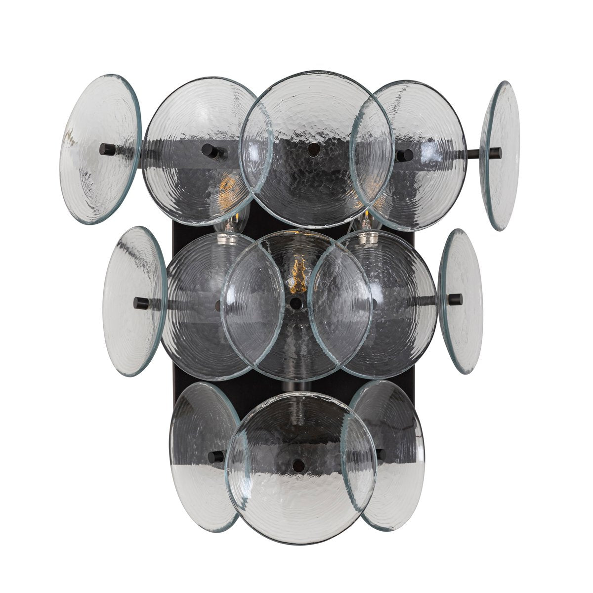 Taroe Wall Sconce Pressed Glass Disc Vintage Amber