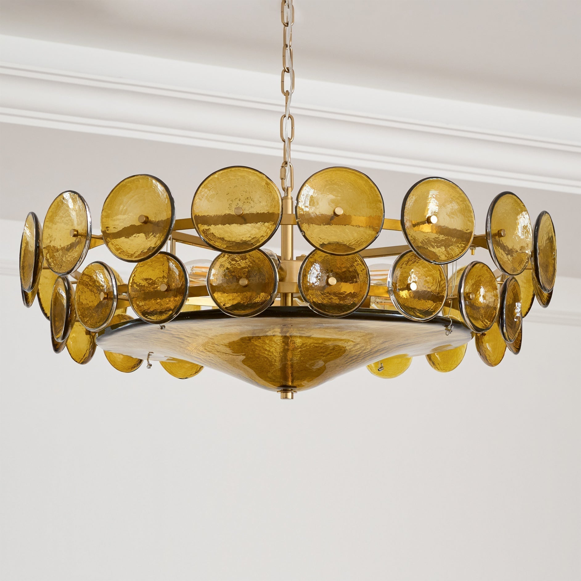 Eirinena Chandelier Murano Glass Disc Vintage