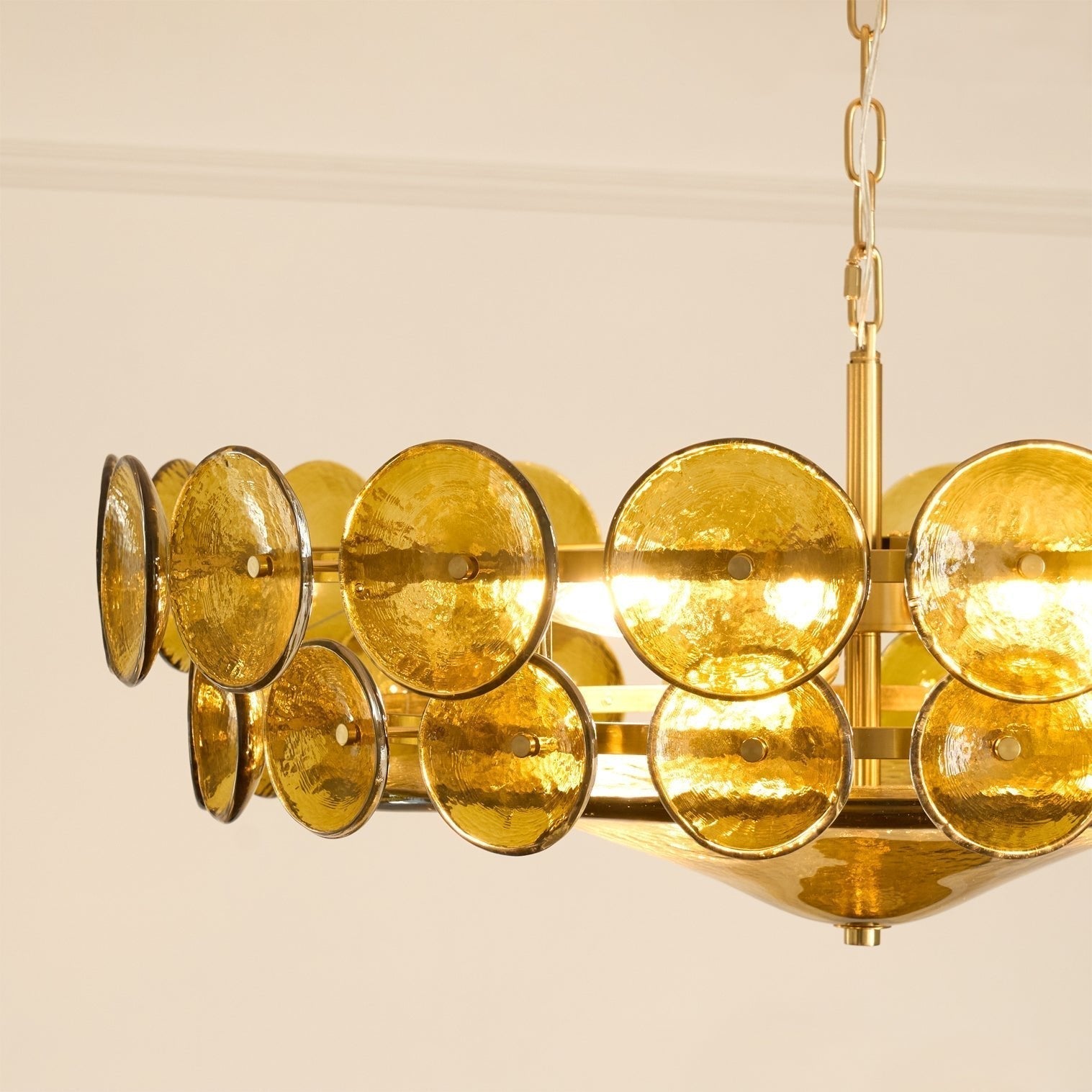 Eirinena Chandelier Murano Glass Disc Vintage