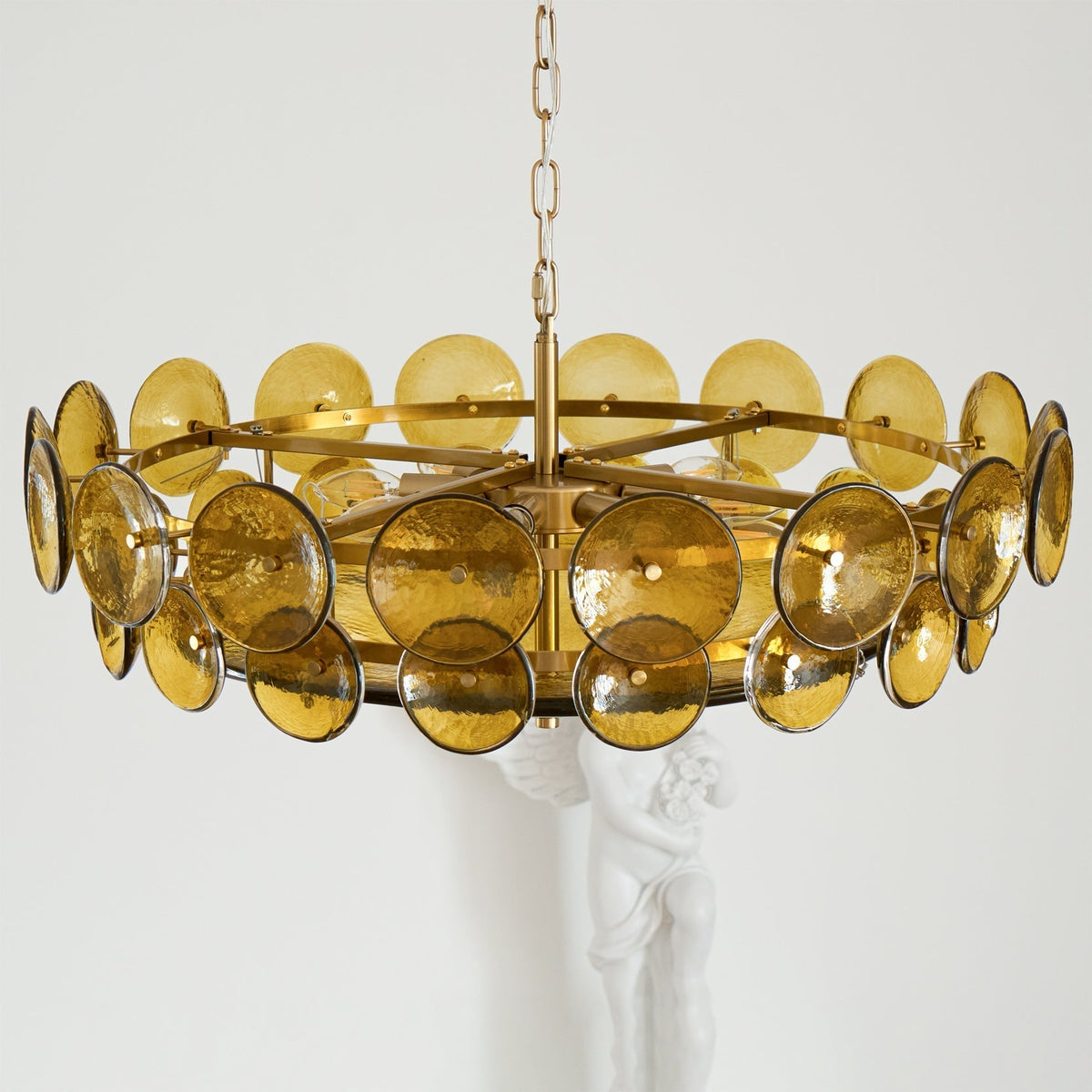 Eirinena Chandelier Murano Glass Disc Vintage