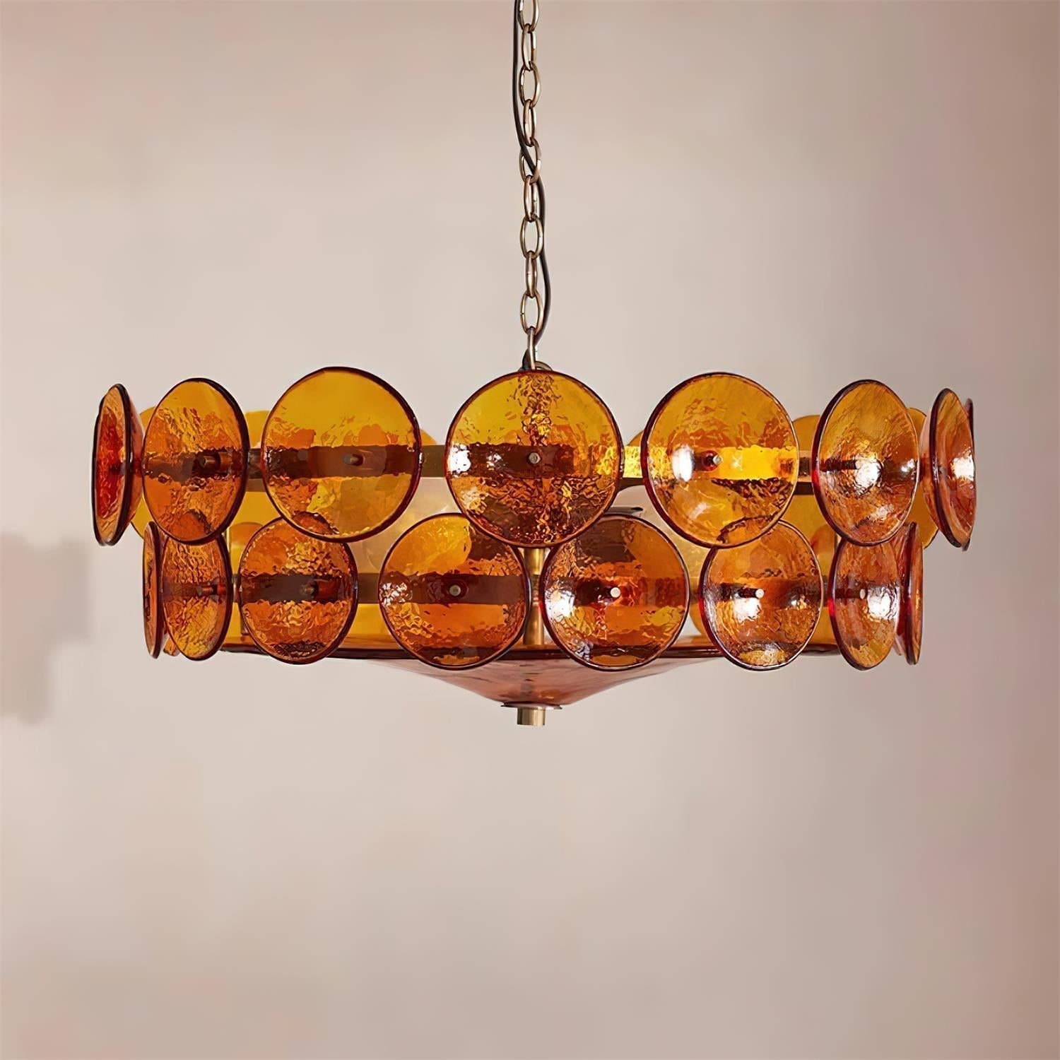 Ventilo Amber Glass Chandelier - Neutral Decor