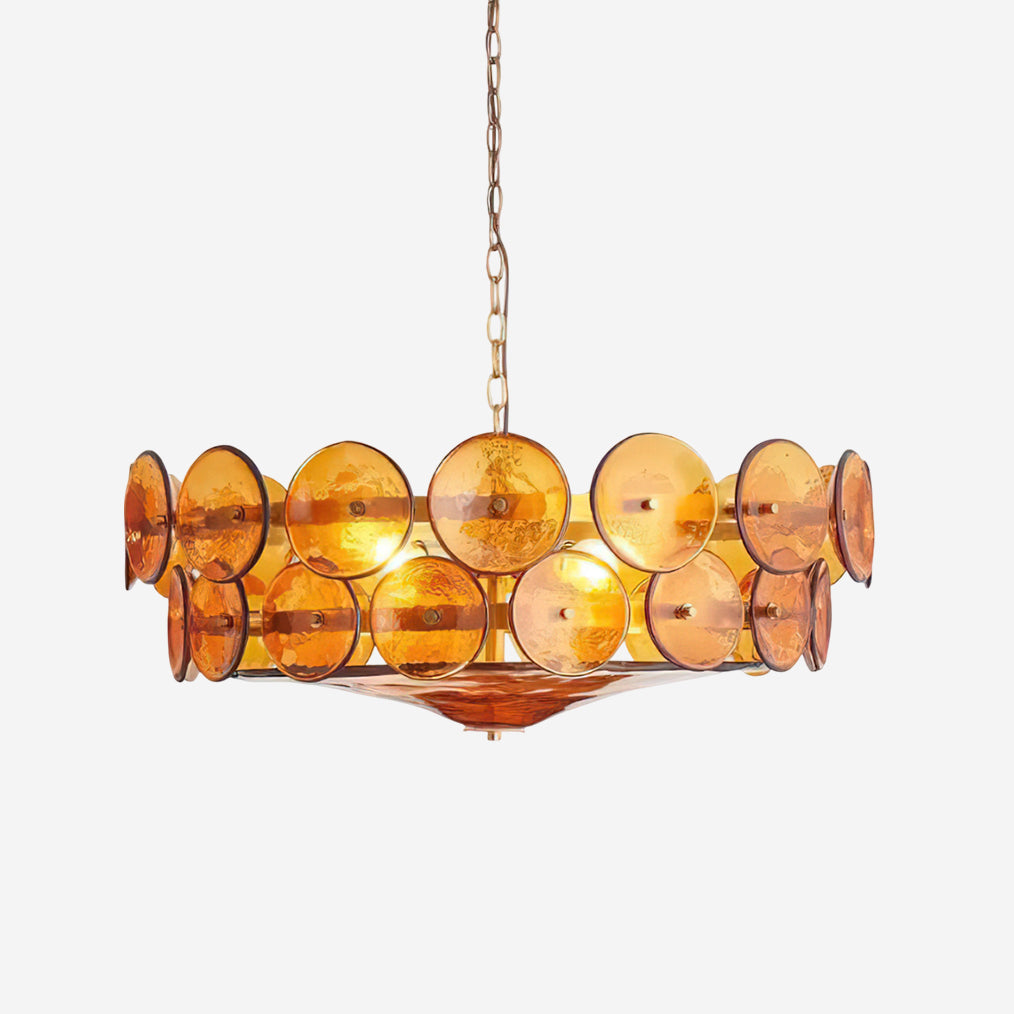 Ventilo Amber Glass Chandelier - Neutral Decor