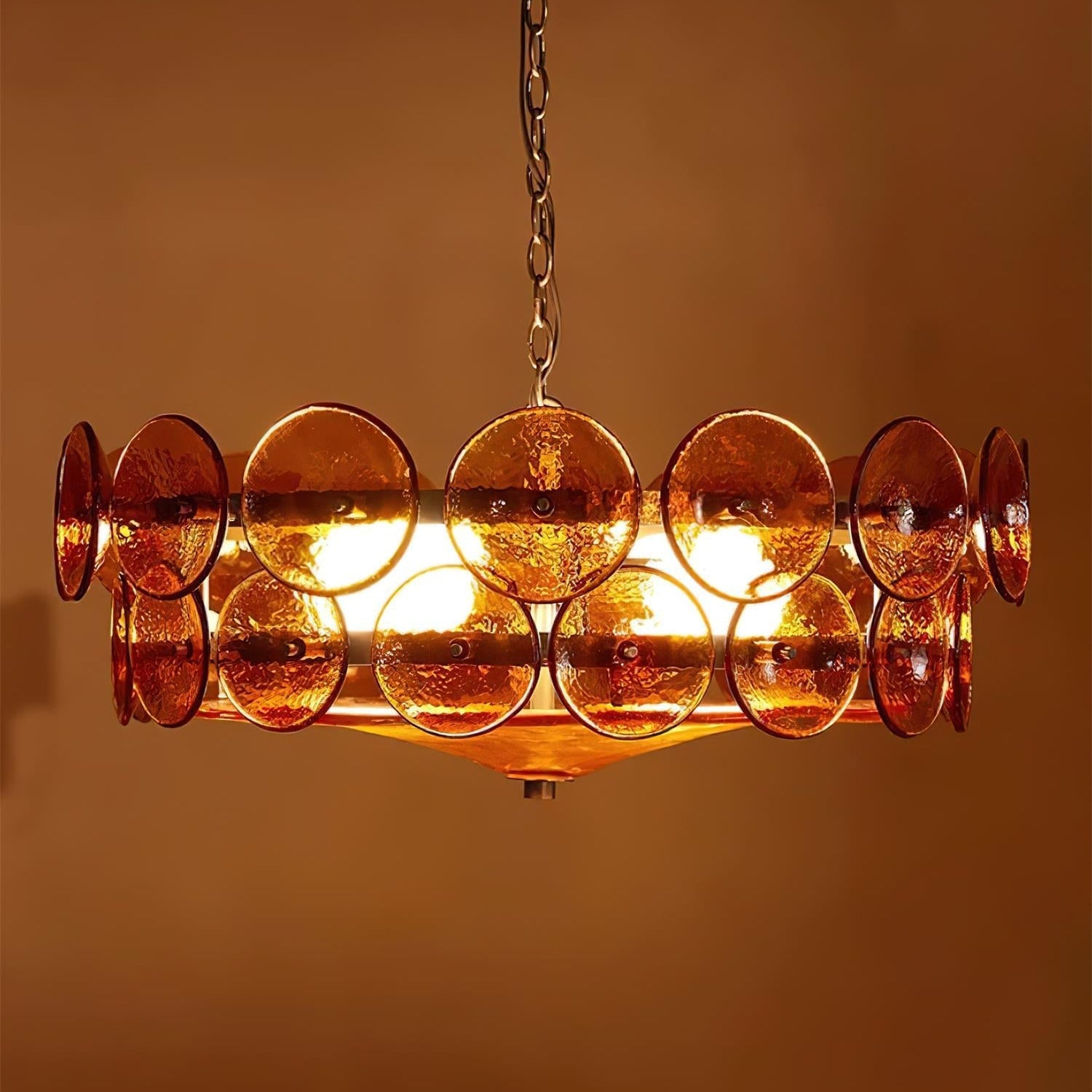 Ventilo Amber Glass Chandelier - Neutral Decor