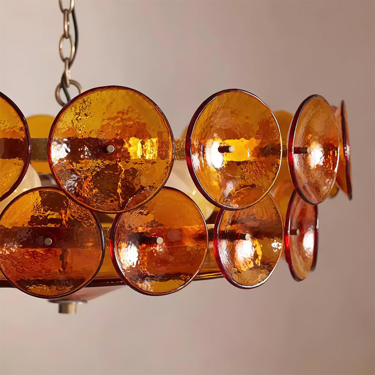 Ventilo Amber Glass Chandelier - Neutral Decor