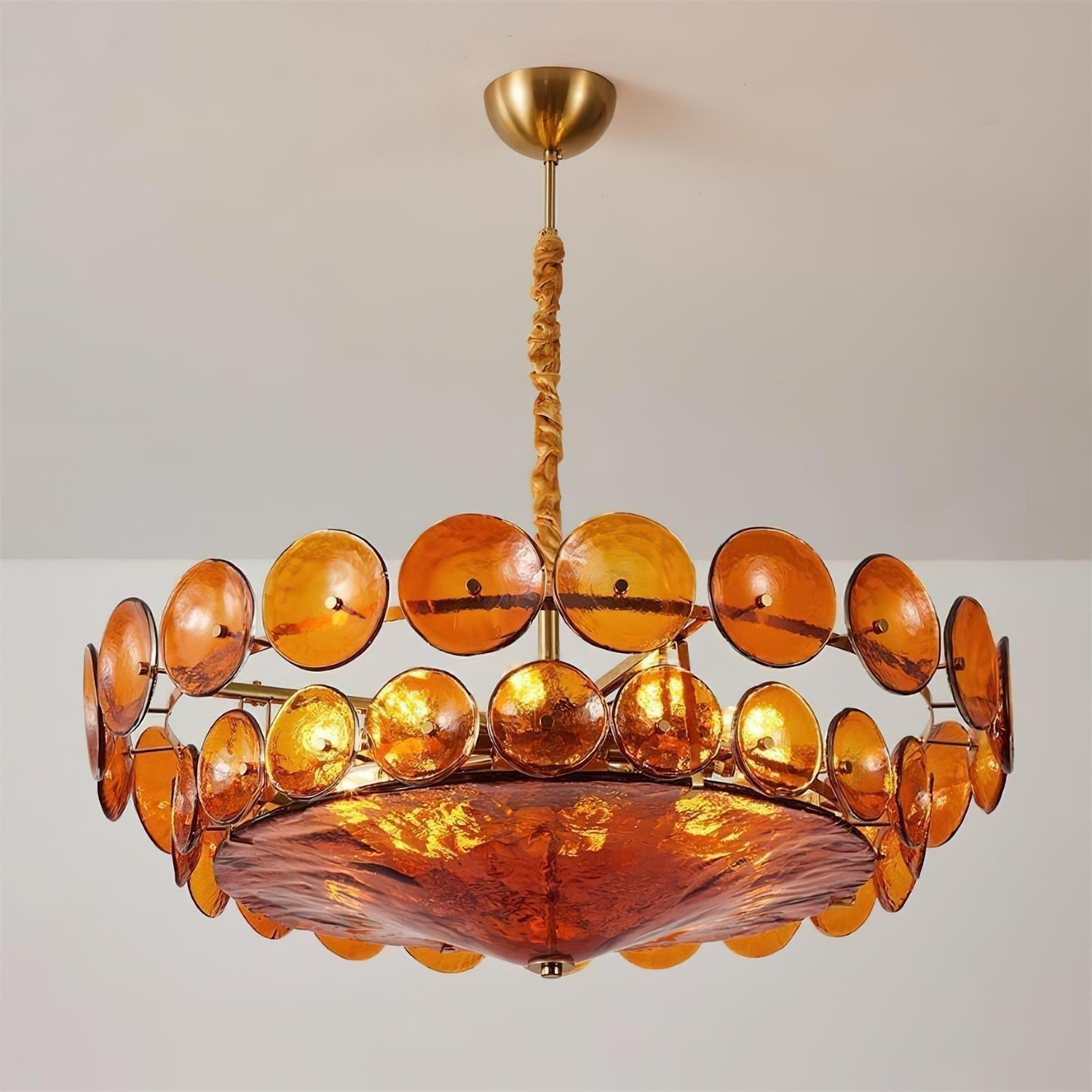Ventilo Amber Glass Chandelier - Neutral Decor