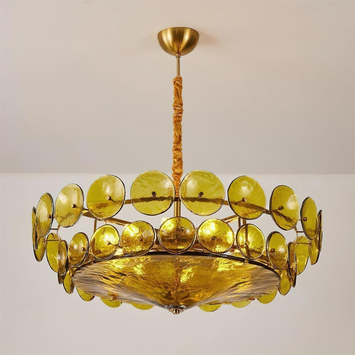 Ventilo Amber Glass Chandelier - Neutral Decor