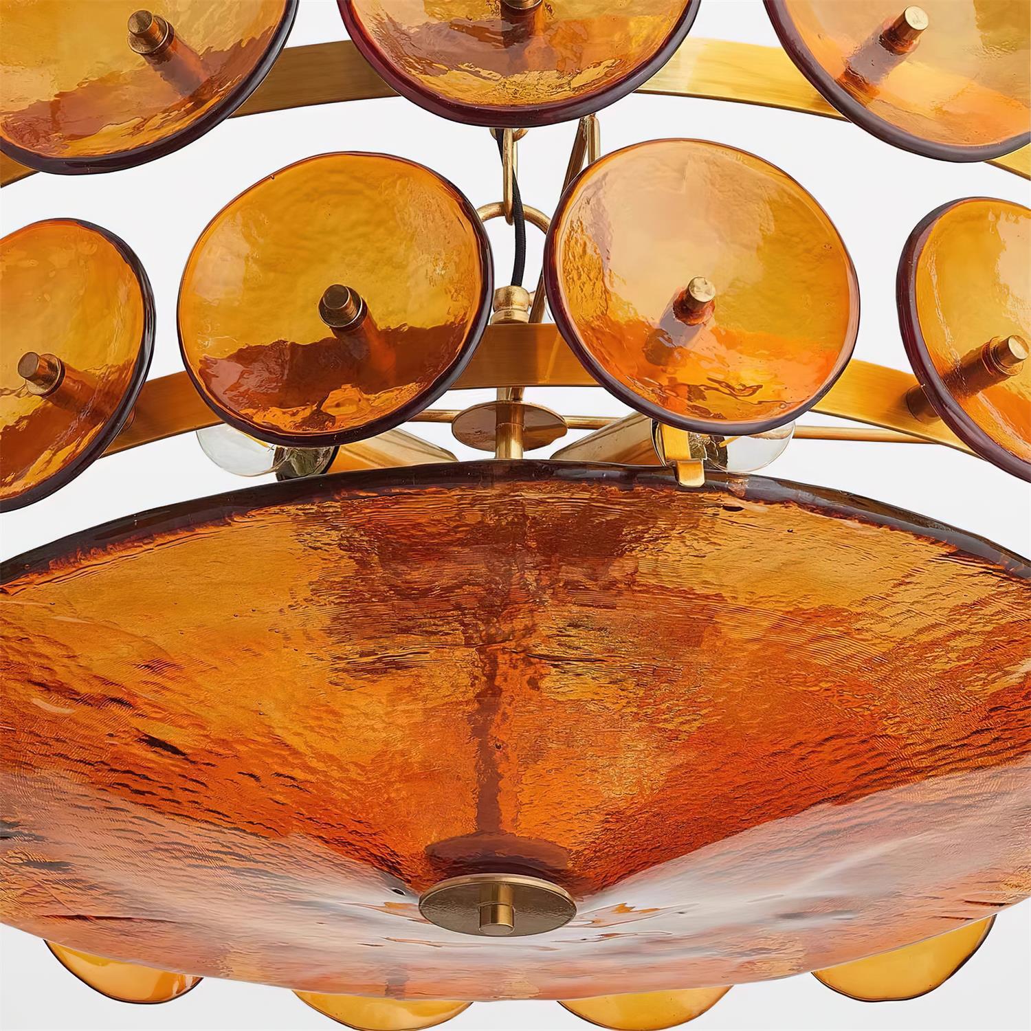 Ventilo Amber Glass Chandelier - Neutral Decor