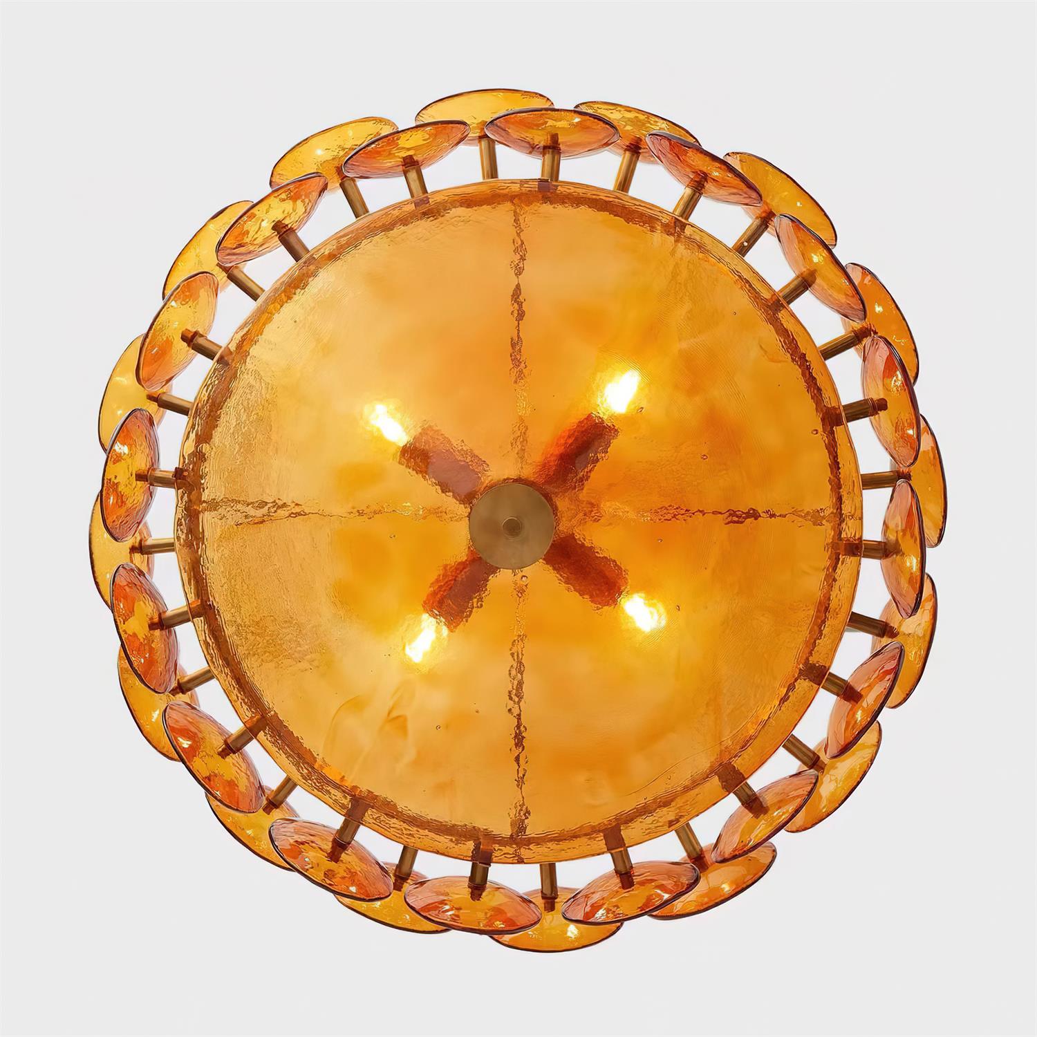 Ventilo Amber Glass Chandelier - Neutral Decor