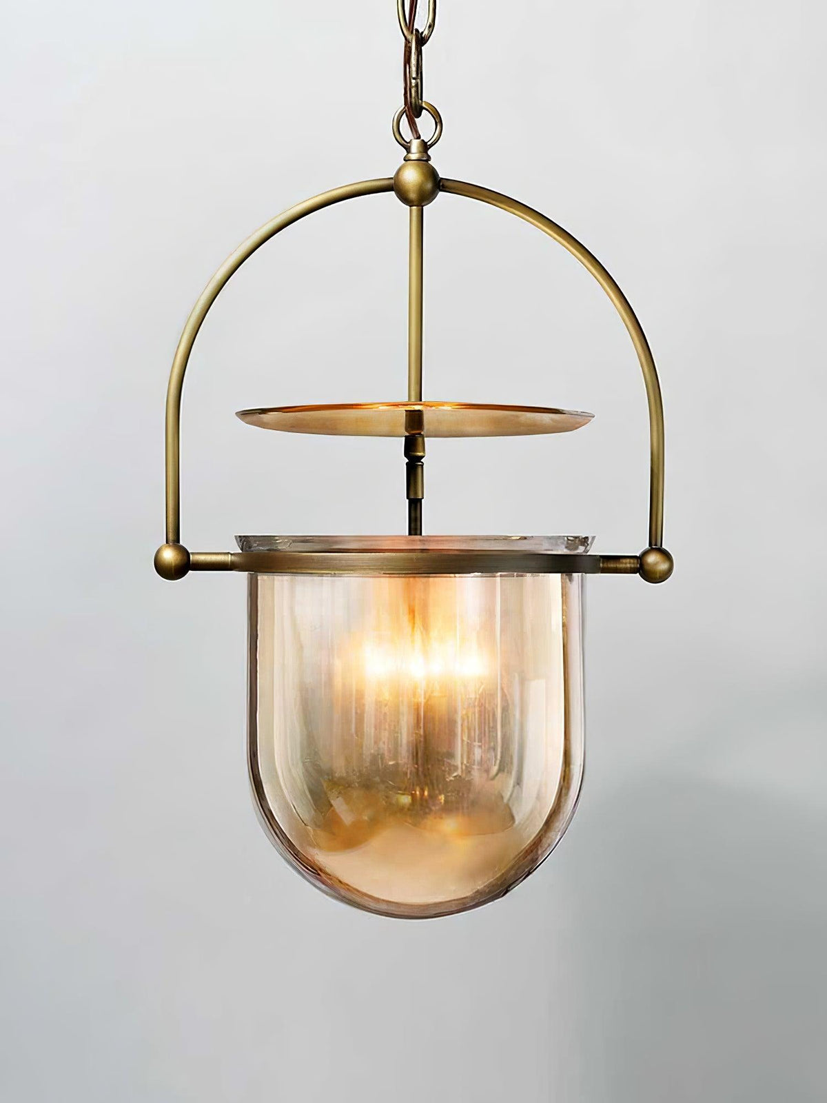 Velanaya Pendant Lamp Glass Brass Vintage for Living Room
