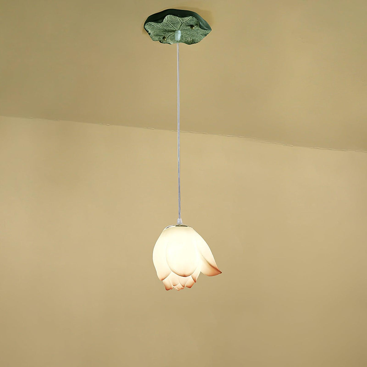 Rivinira Chandelier Lotus Floral Pendant Pink White 7-Light