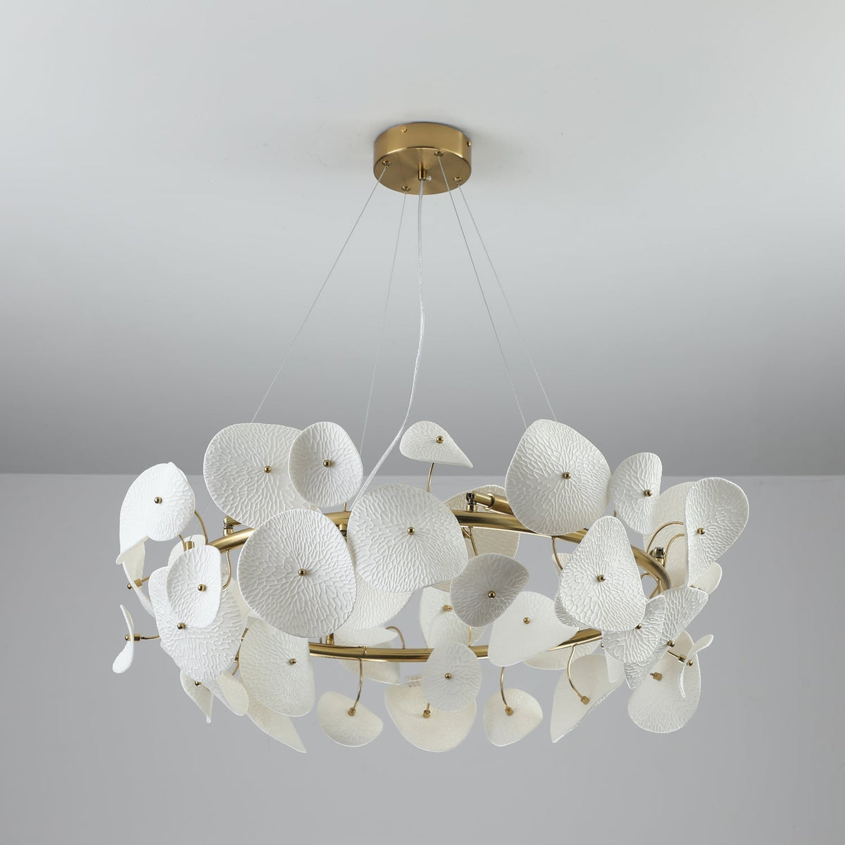 Jorlen Modern Elegance Petal Ceramic Chandelier