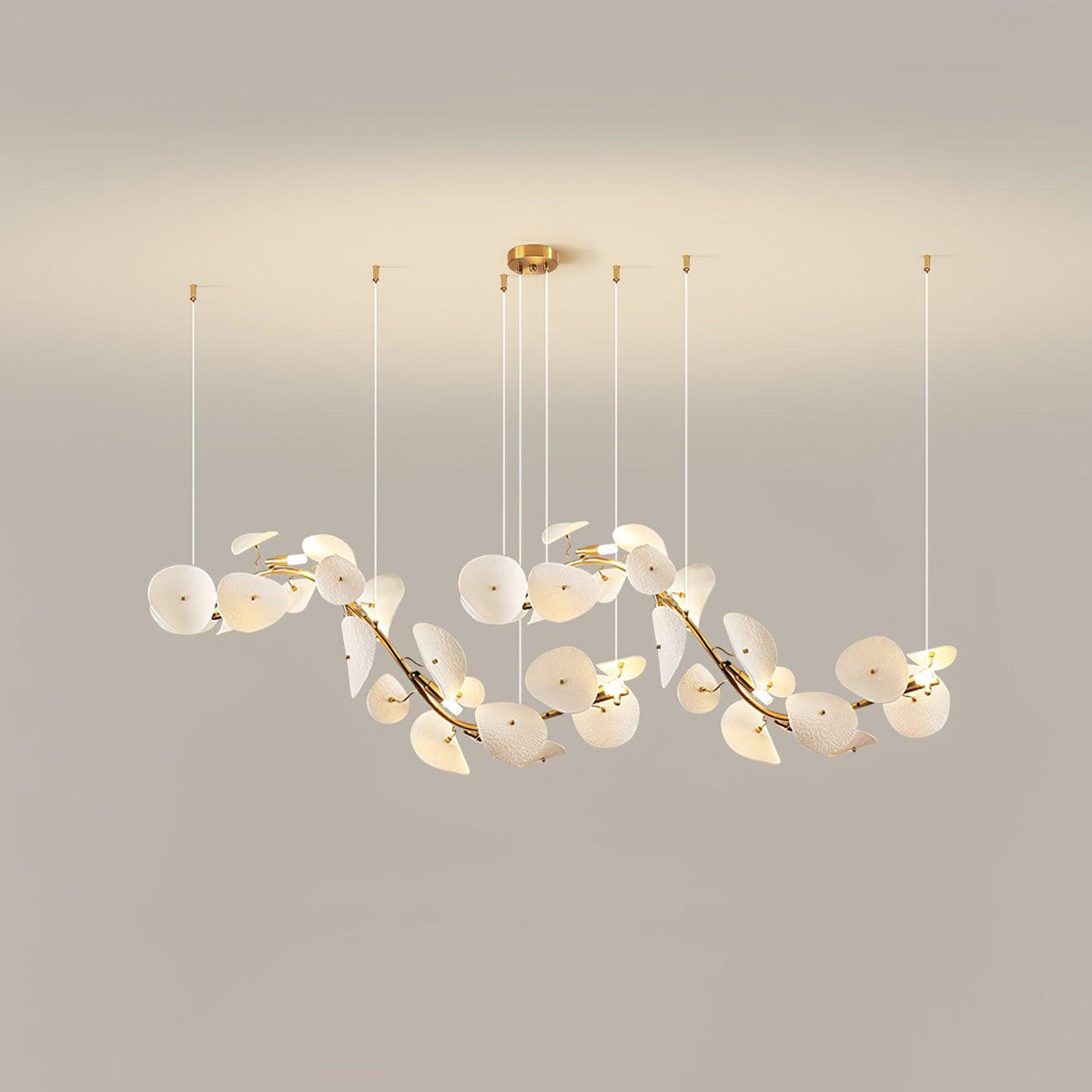 Jorlen Modern Elegance Petal Ceramic Chandelier