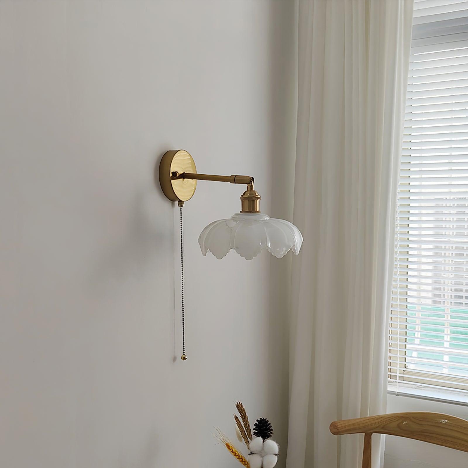 Lotus Nordic Art Rotatable Glass Wall Lamp