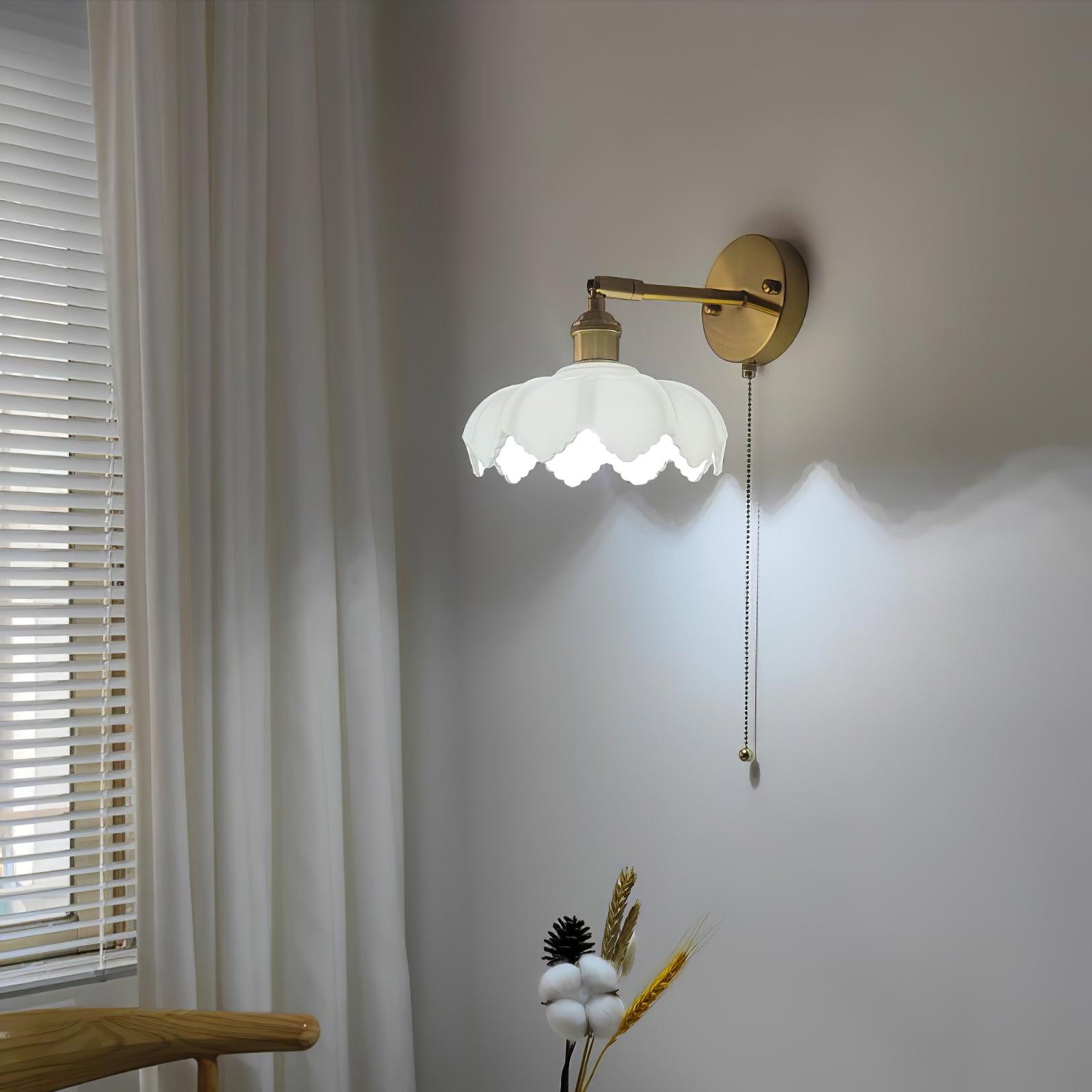 Lotus Nordic Art Rotatable Glass Wall Lamp