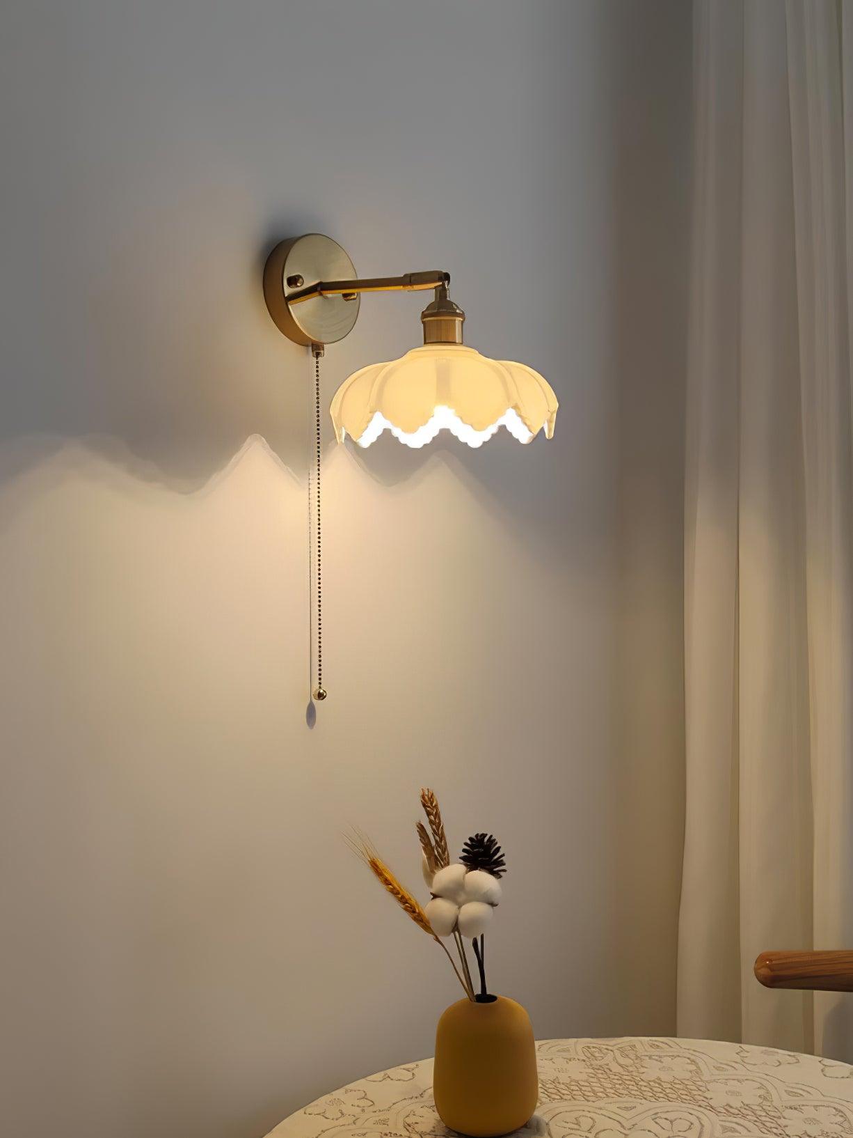 Lotus Nordic Art Rotatable Glass Wall Lamp