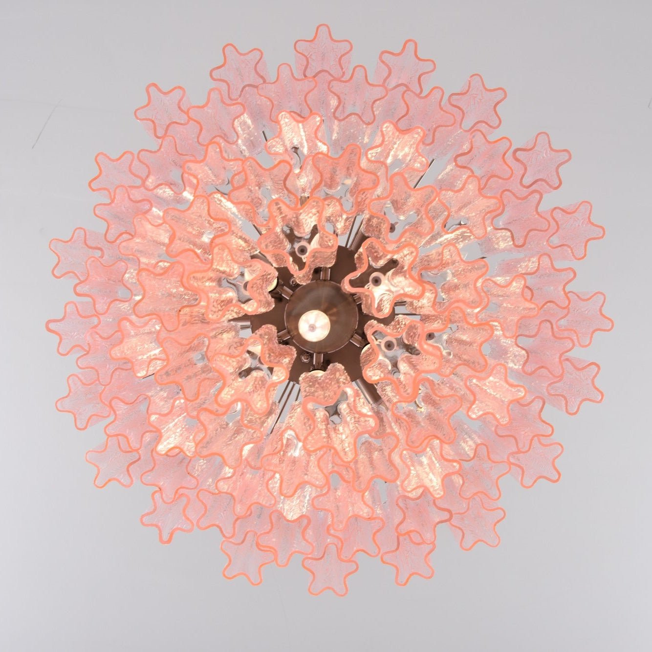 Celoora Chandelier Pink Glass Multi-Tier Romantic Glow