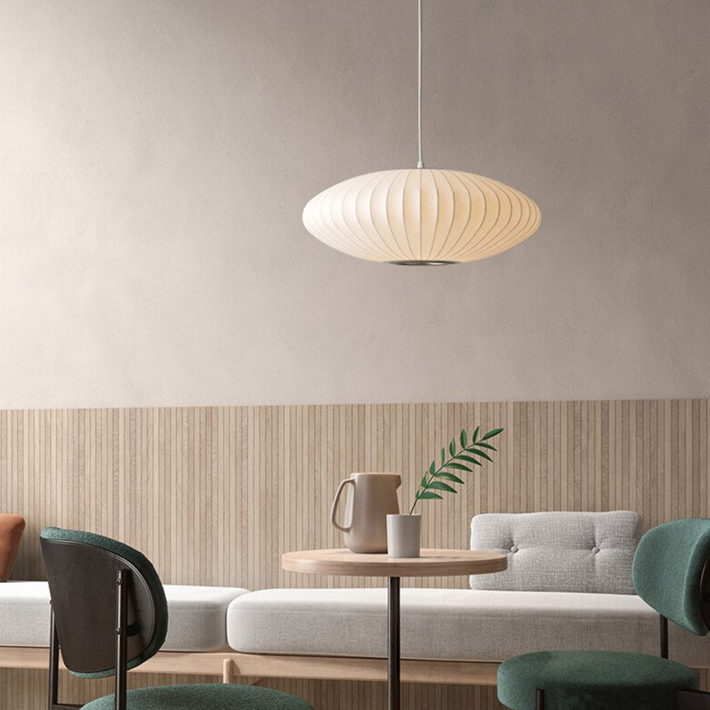 Ritta Pendant Light Bubble Mulberry Silk - Neutral Decor