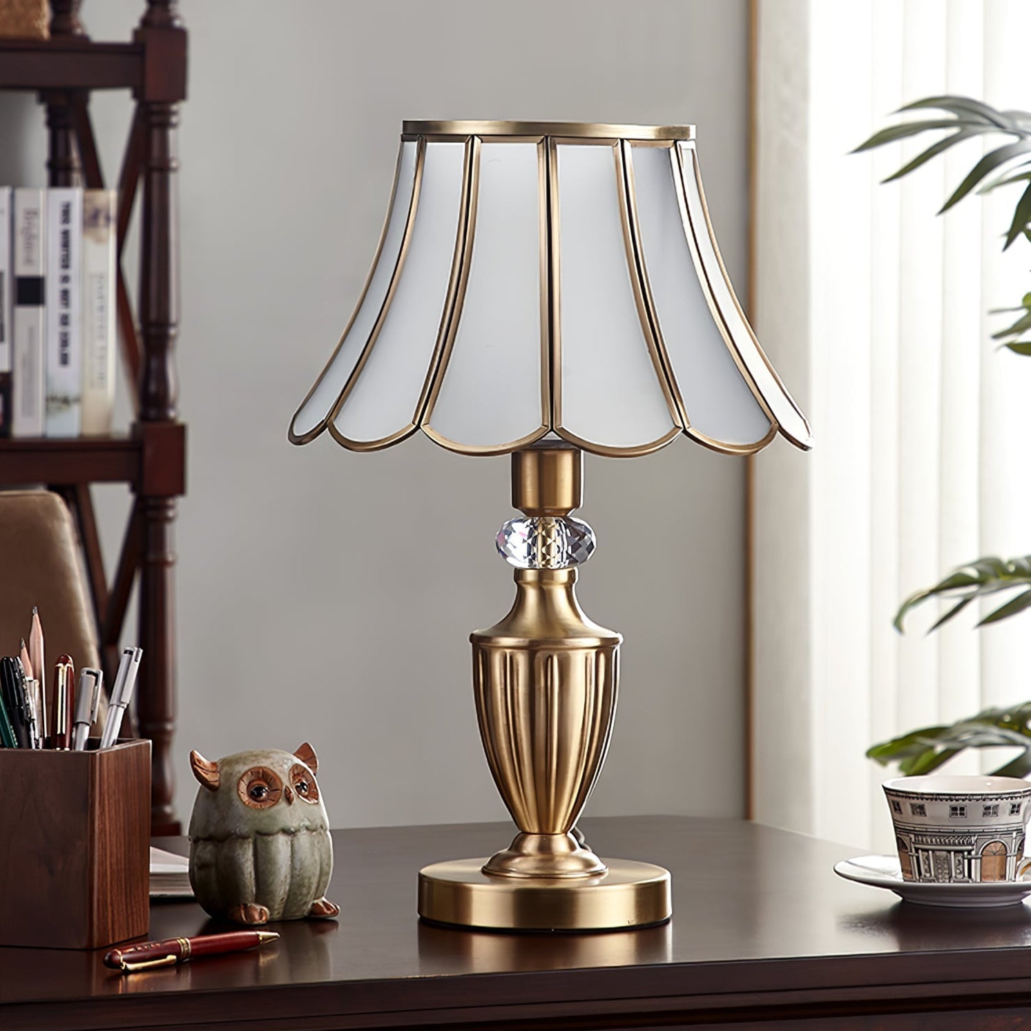 Valencia Brass & Glass Vintage Table Lamp