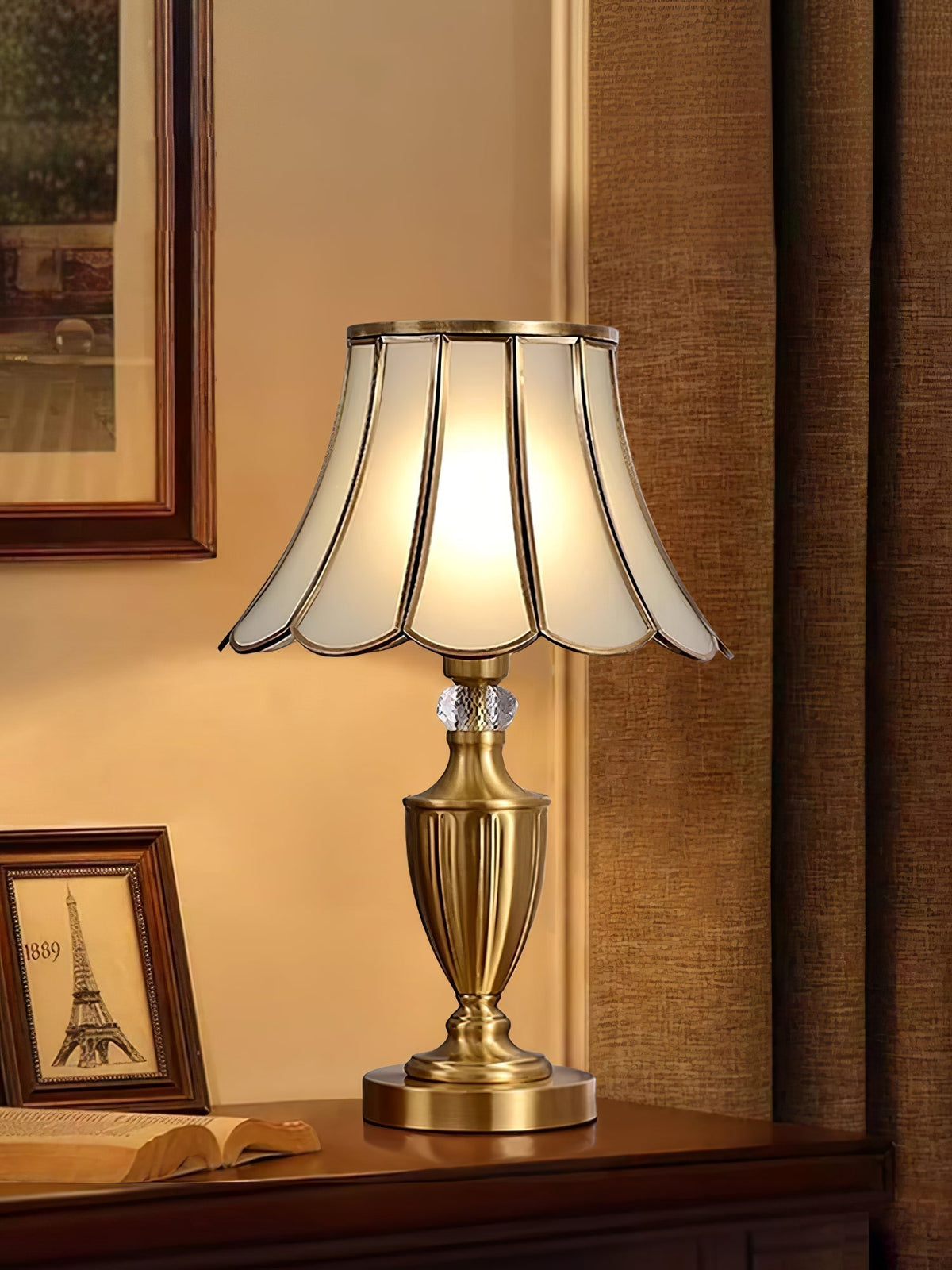 Valencia Brass & Glass Vintage Table Lamp