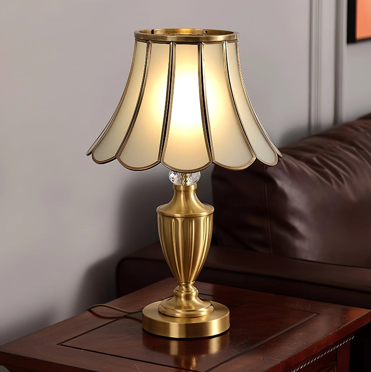 Valencia Brass & Glass Vintage Table Lamp