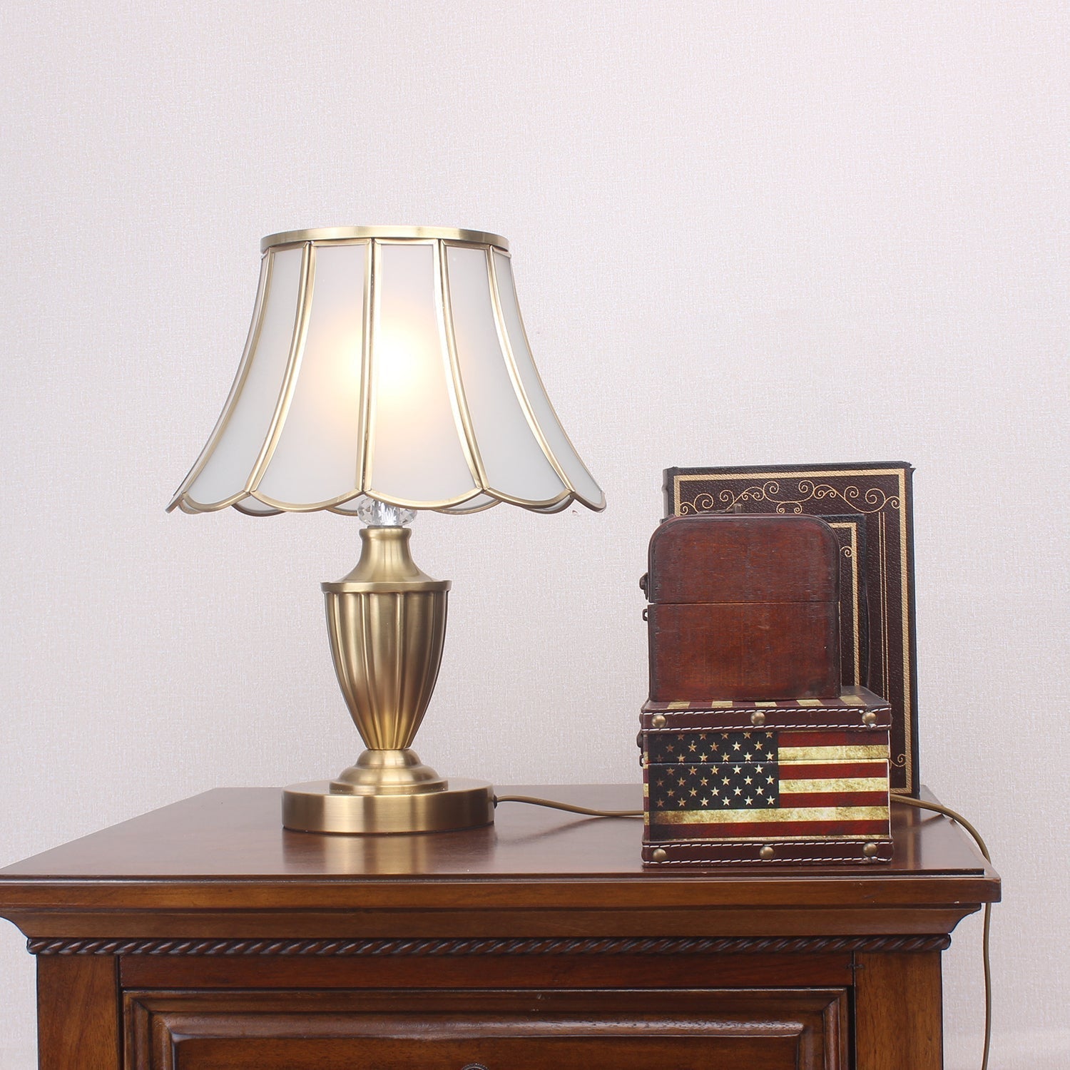 Valencia Brass & Glass Vintage Table Lamp