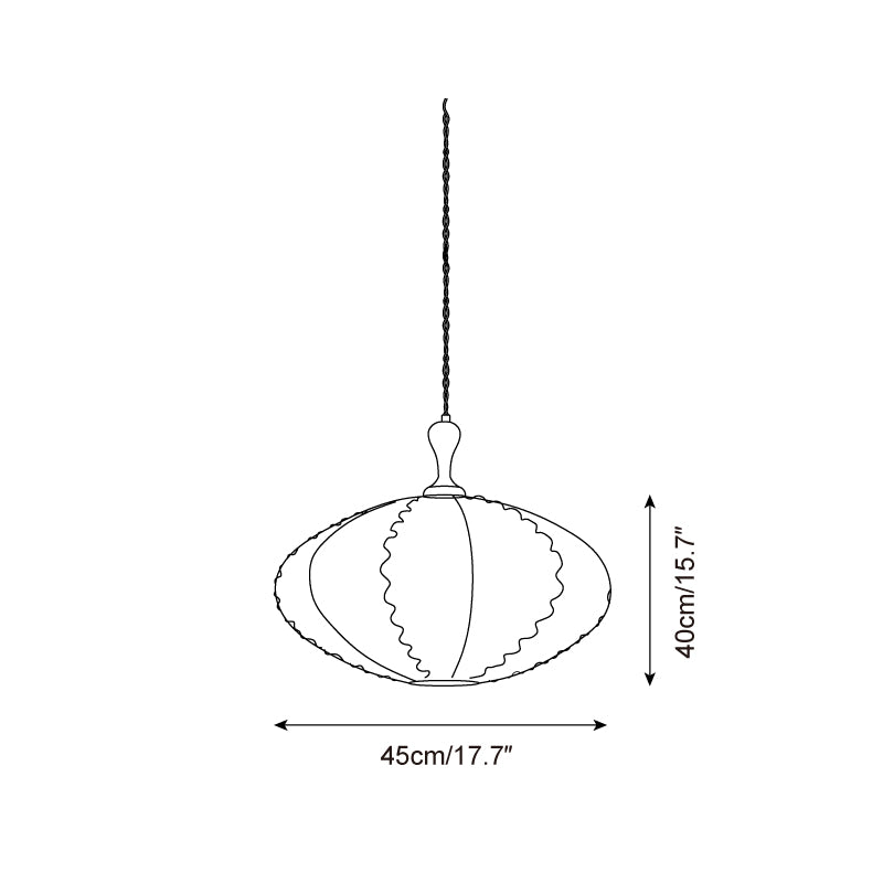 Lucian Pendant Lamp Scalloped Pleated Fabric - Neutral Decor
