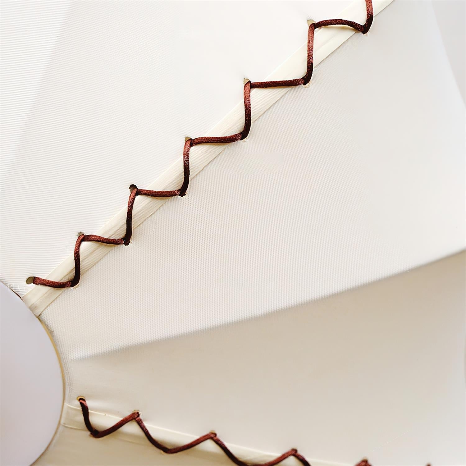 Ceiling Light Beige Fabric with Walnut Wood Accents Artistic - Neutral Decor