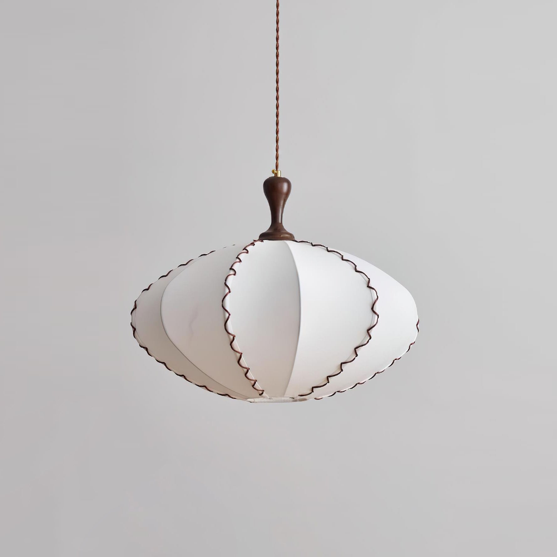 Lucian Pendant Lamp Scalloped Pleated Fabric - Neutral Decor