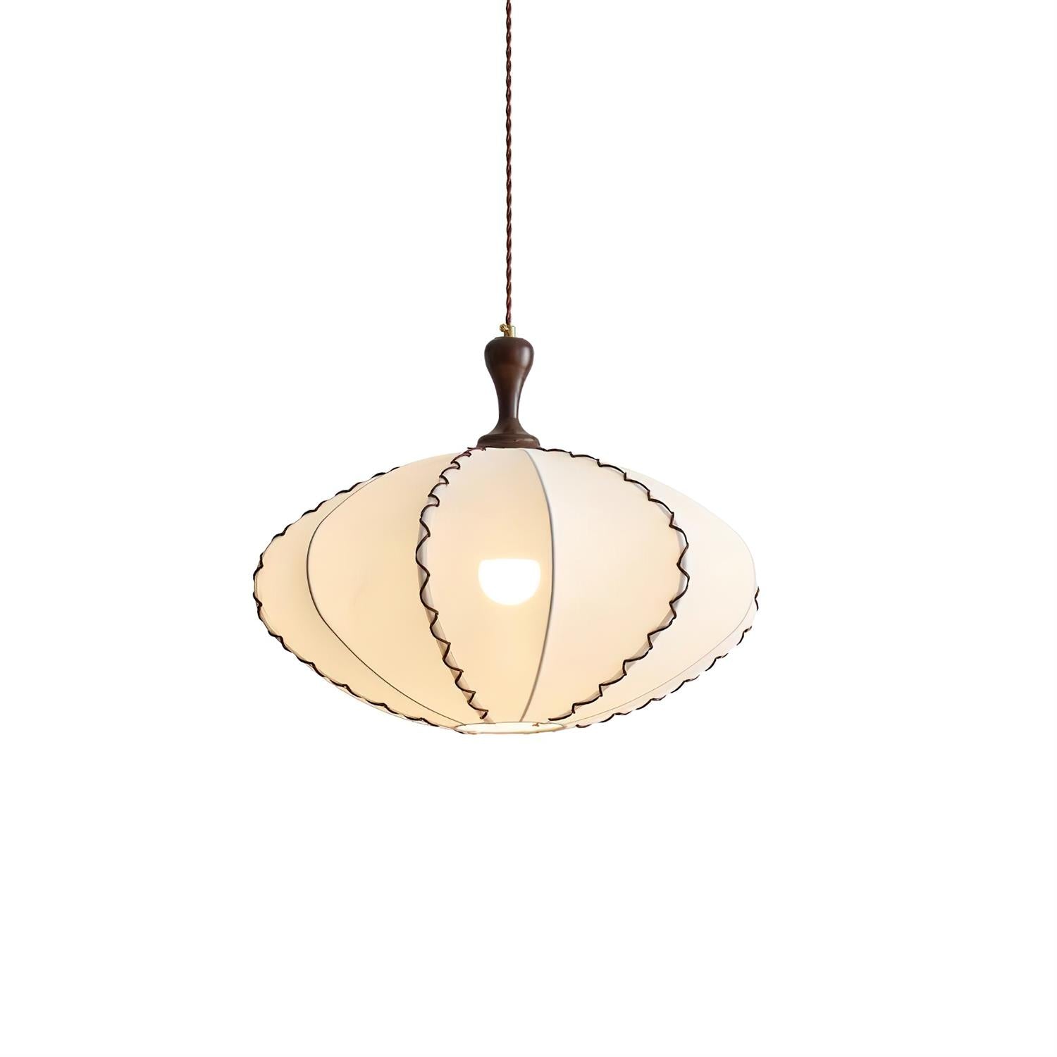 Lucian Pendant Lamp Scalloped Pleated Fabric - Neutral Decor