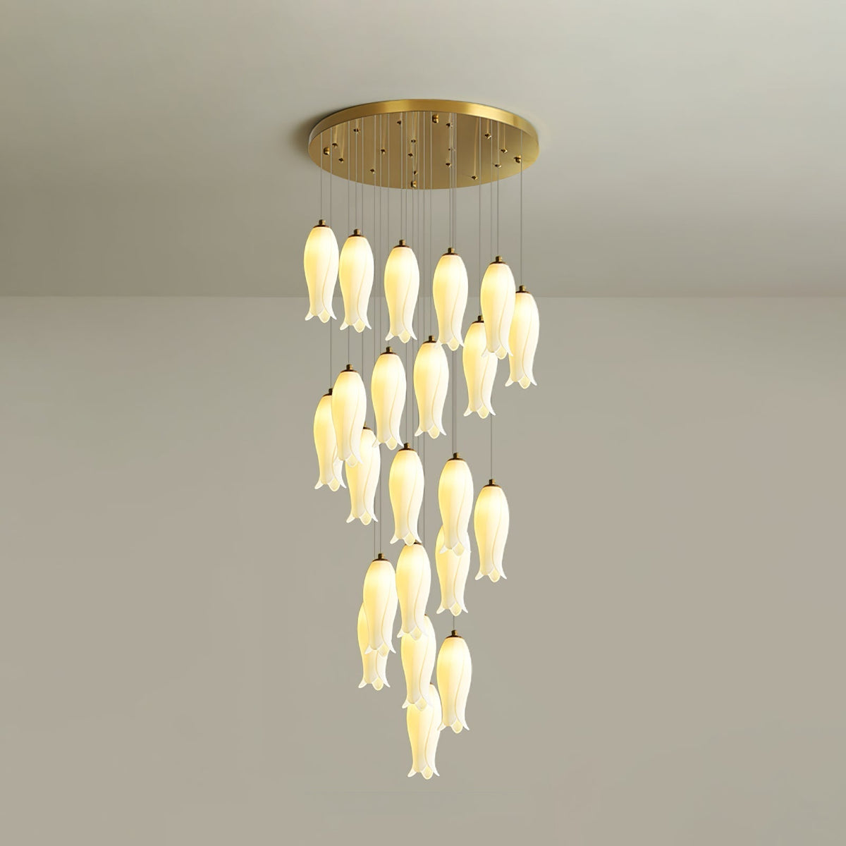 Sylirion Alabaster Brass Chandelier