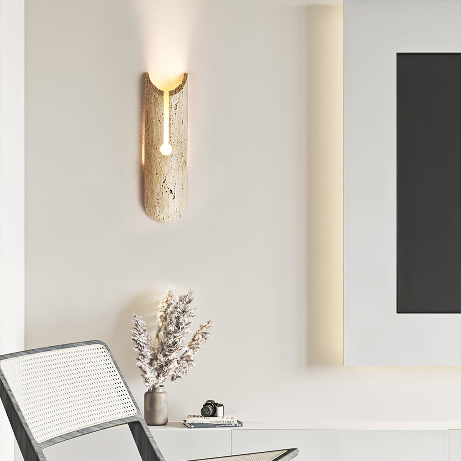 Norerette Rustic Travertine Wall Light