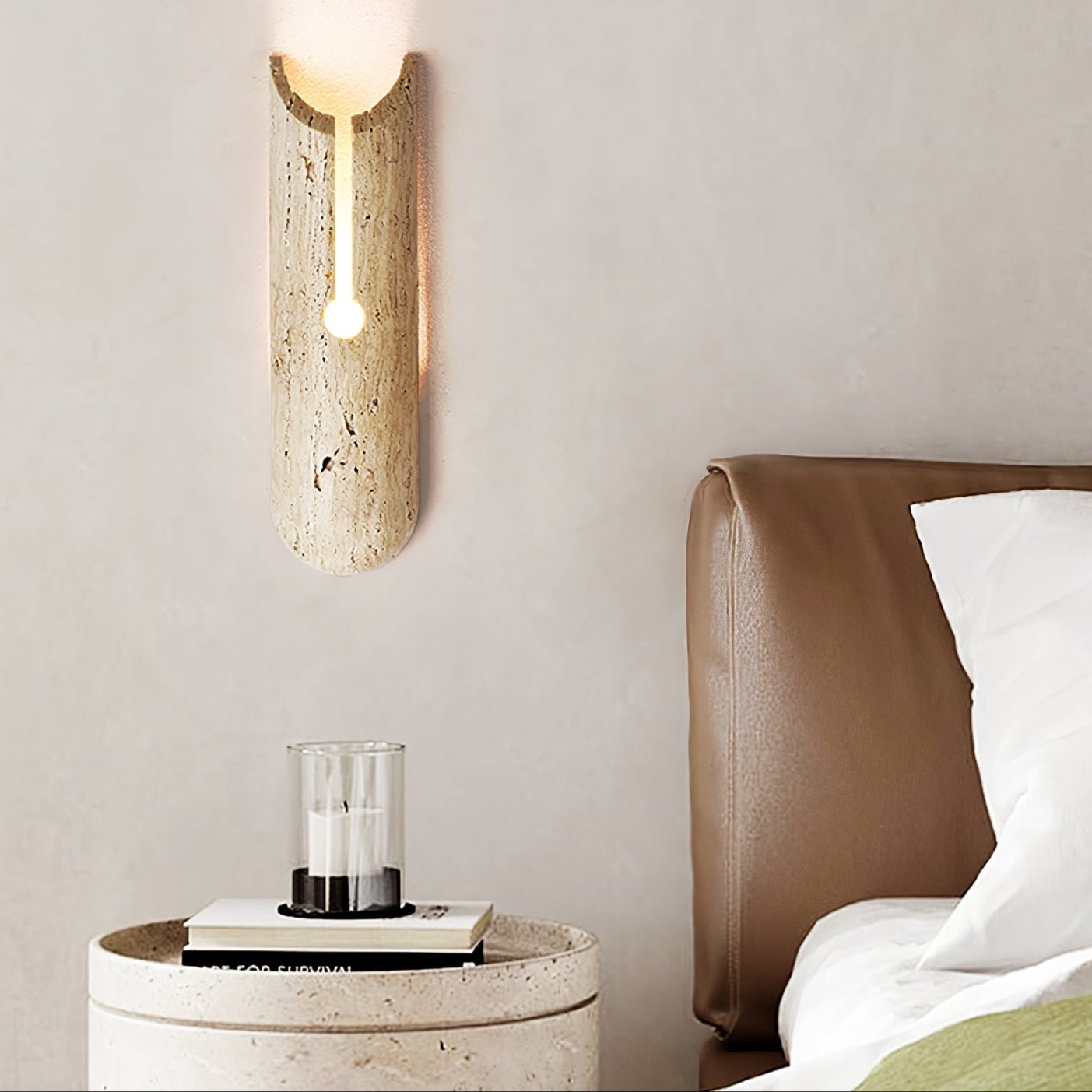 Norerette Rustic Travertine Wall Light