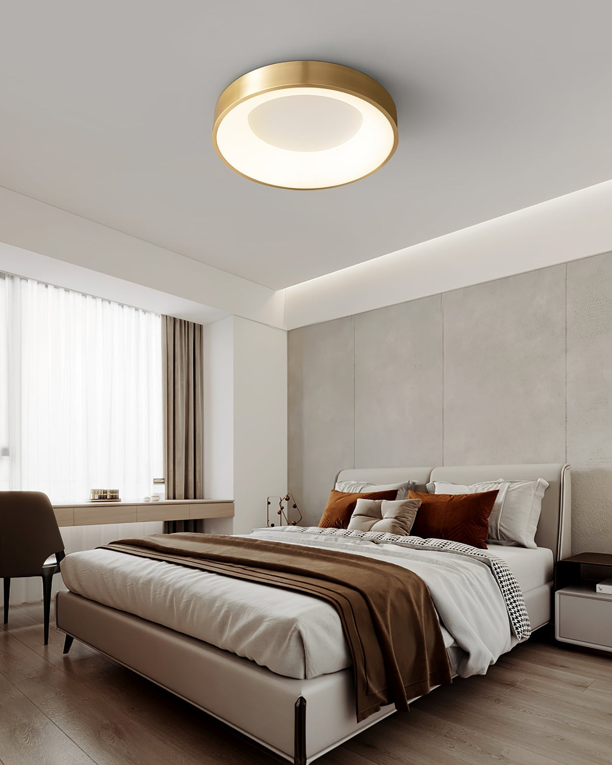 Zetheos Modern Minimalist Brass Ceiling Light