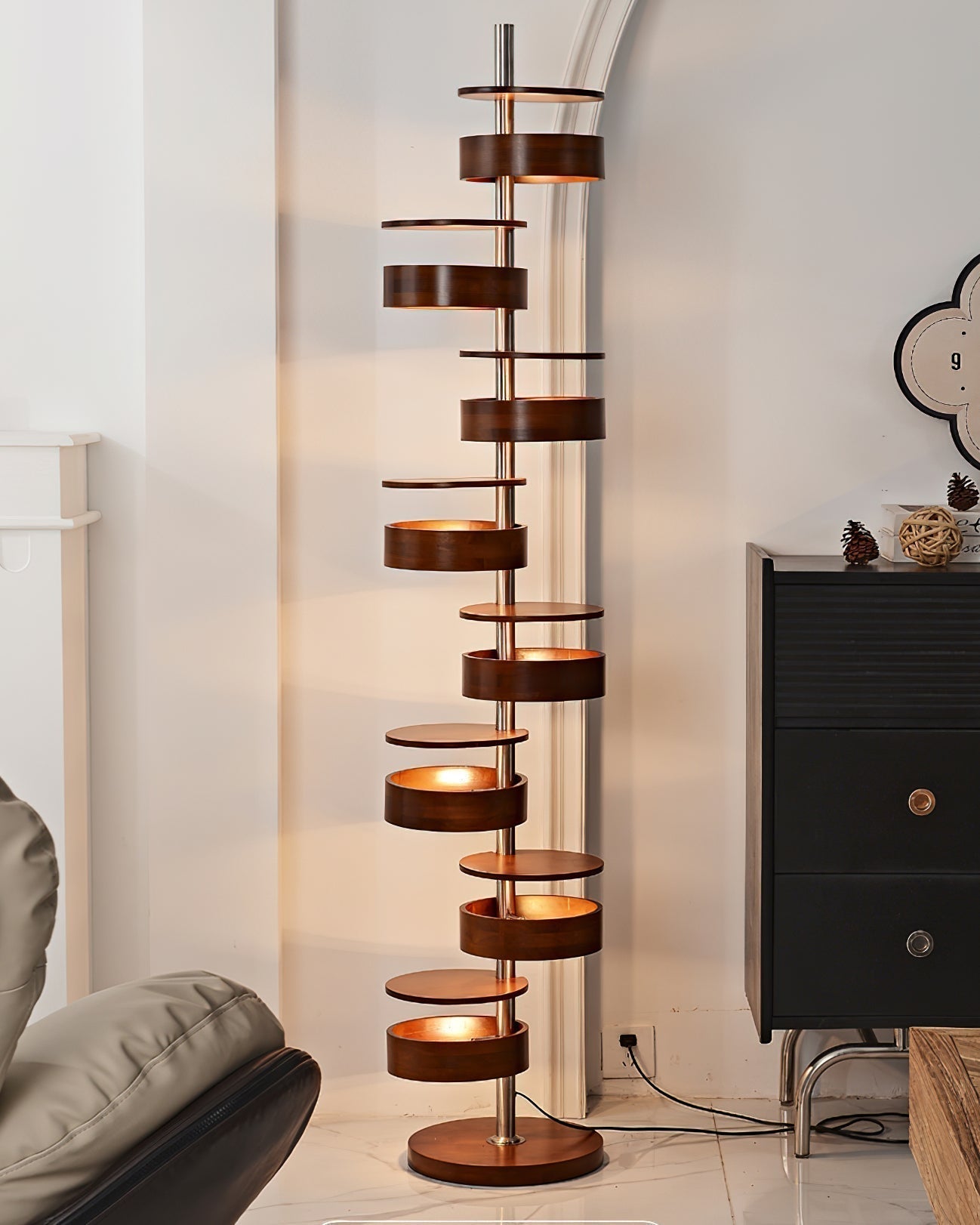 Lynix Wooden Floor Lamp