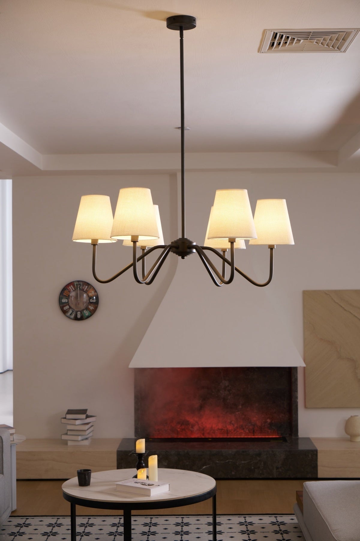 Aurvarira Lumos Classic Black Fabric Chandelier