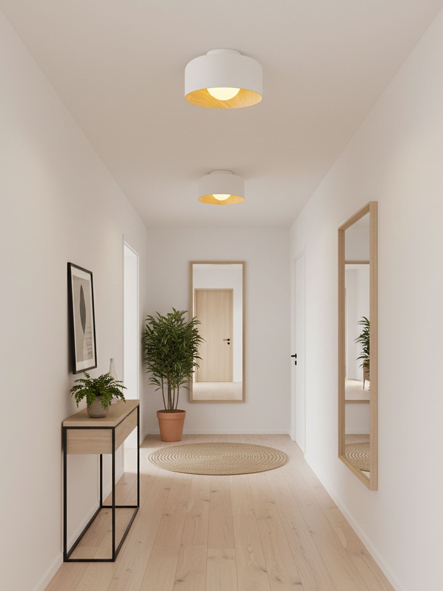 Clairbrook Wood Round Flush Mount Ceiling Light