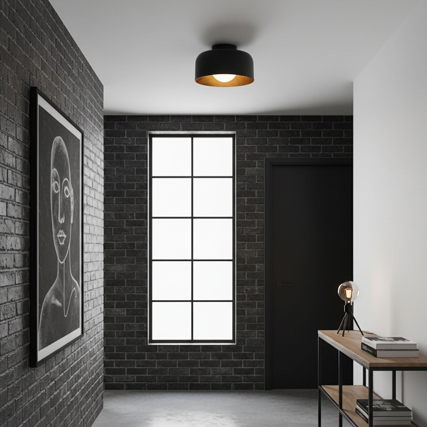 Clairbrook Wood Round Flush Mount Ceiling Light