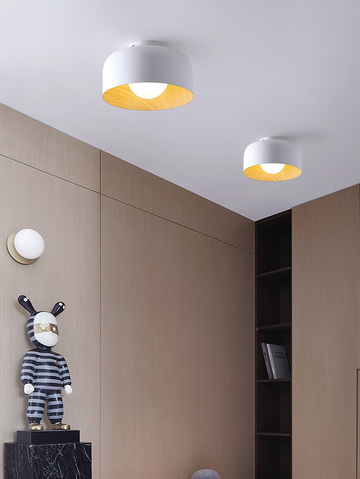 Clairbrook Wood Round Flush Mount Ceiling Light
