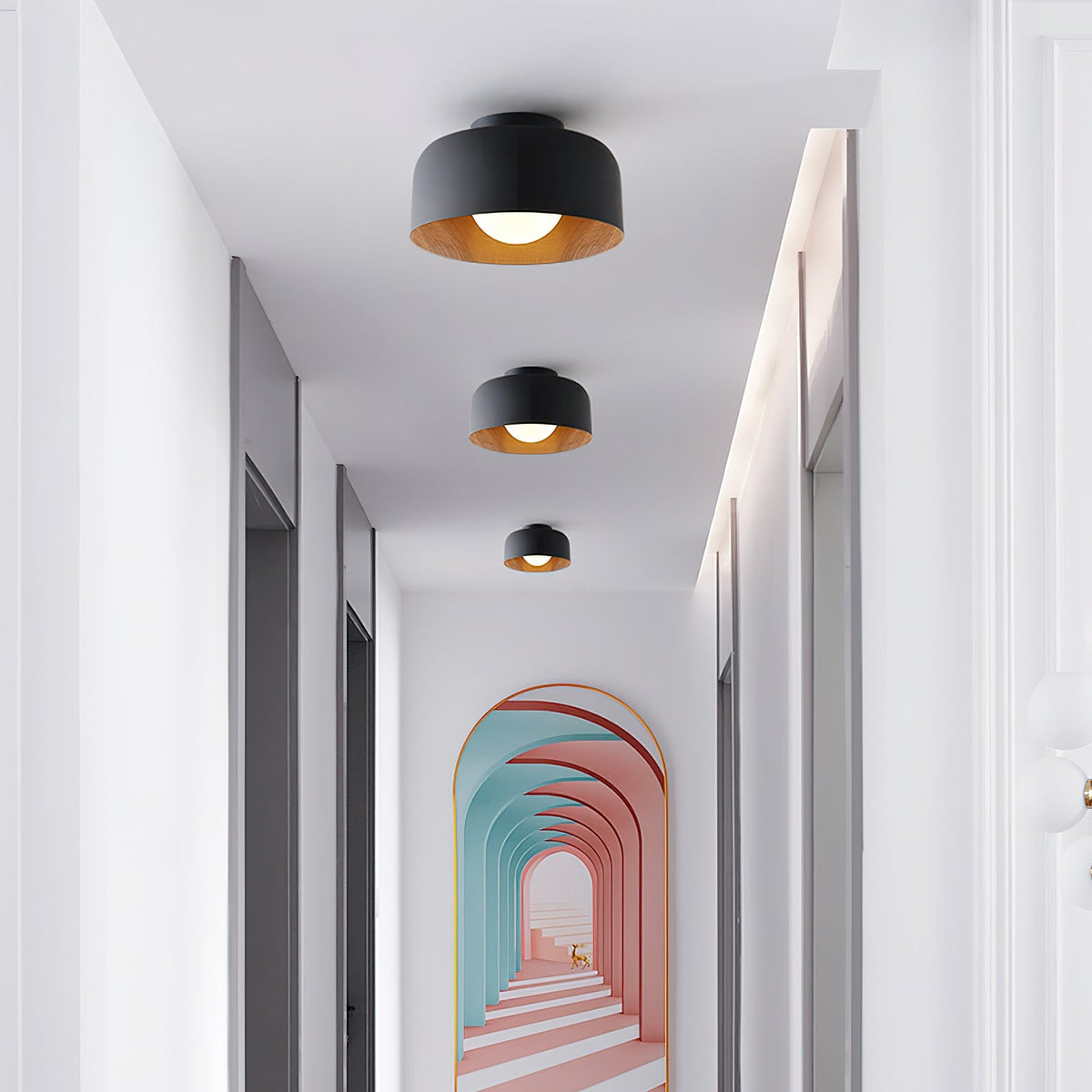 Clairbrook Wood Round Flush Mount Ceiling Light