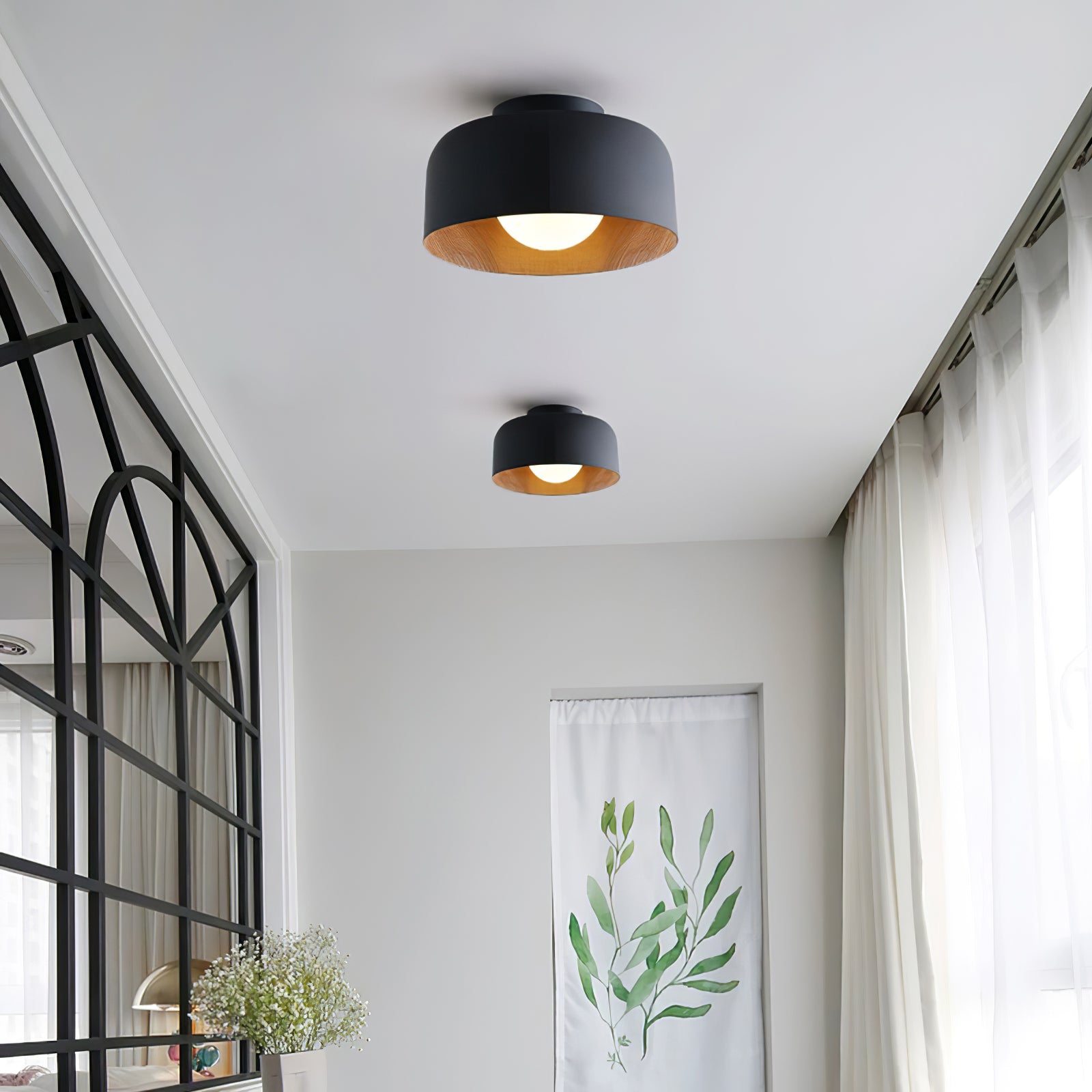 Clairbrook Wood Round Flush Mount Ceiling Light