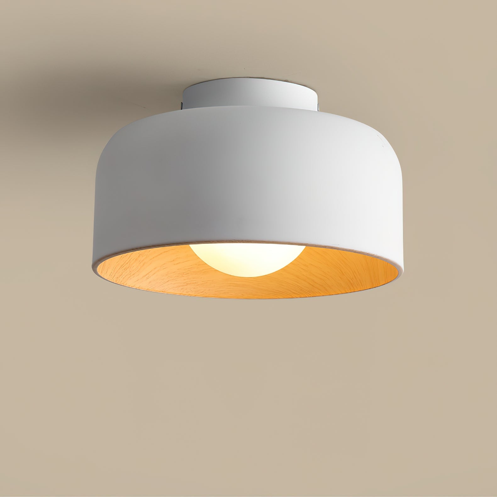 Clairbrook Wood Round Flush Mount Ceiling Light