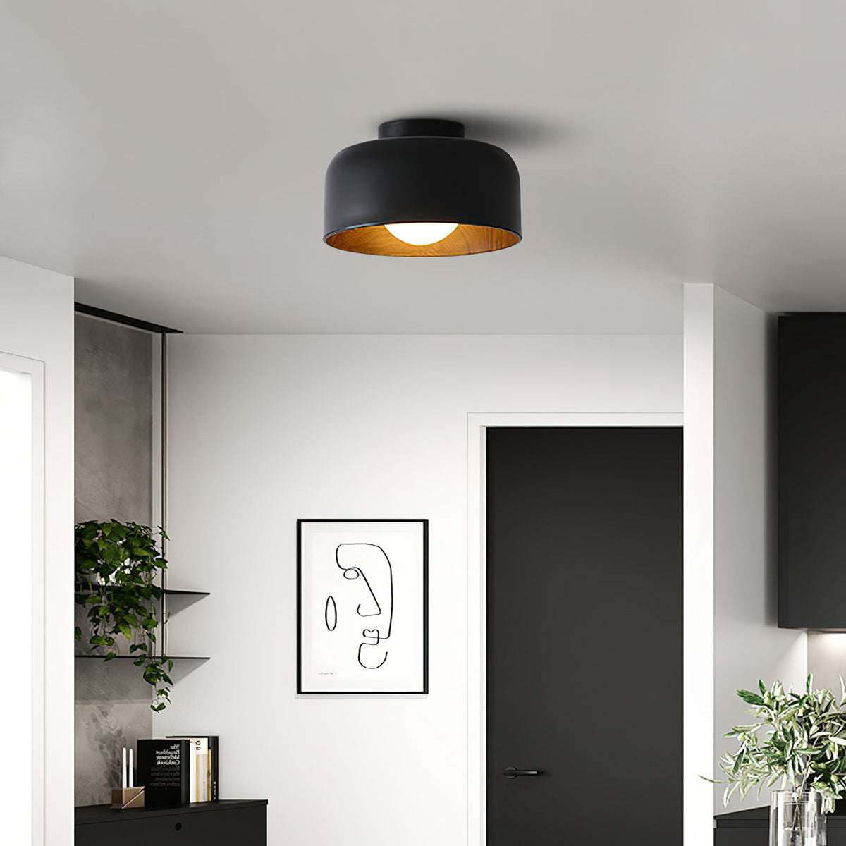 Clairbrook Wood Round Flush Mount Ceiling Light