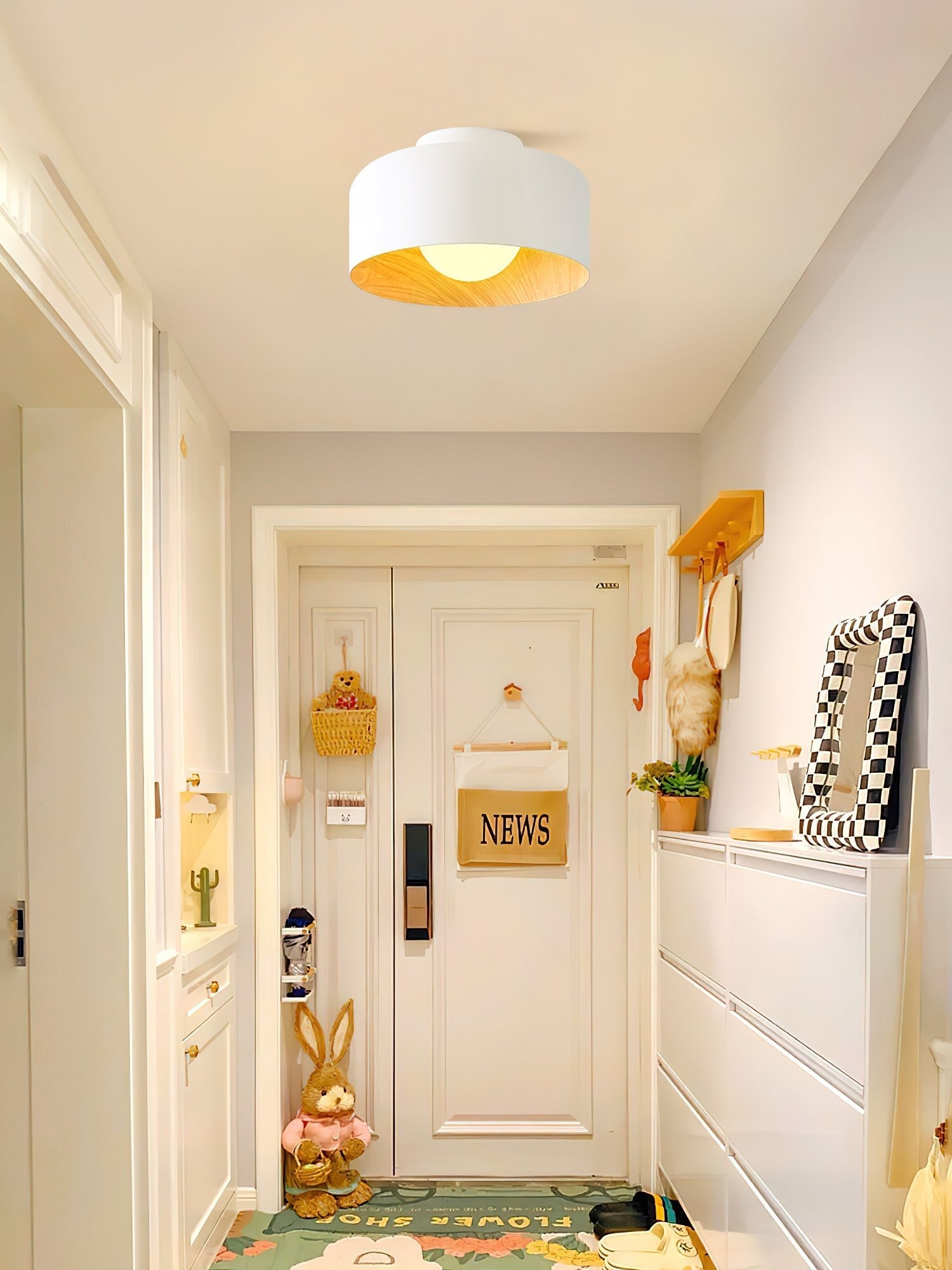 Clairbrook Wood Round Flush Mount Ceiling Light