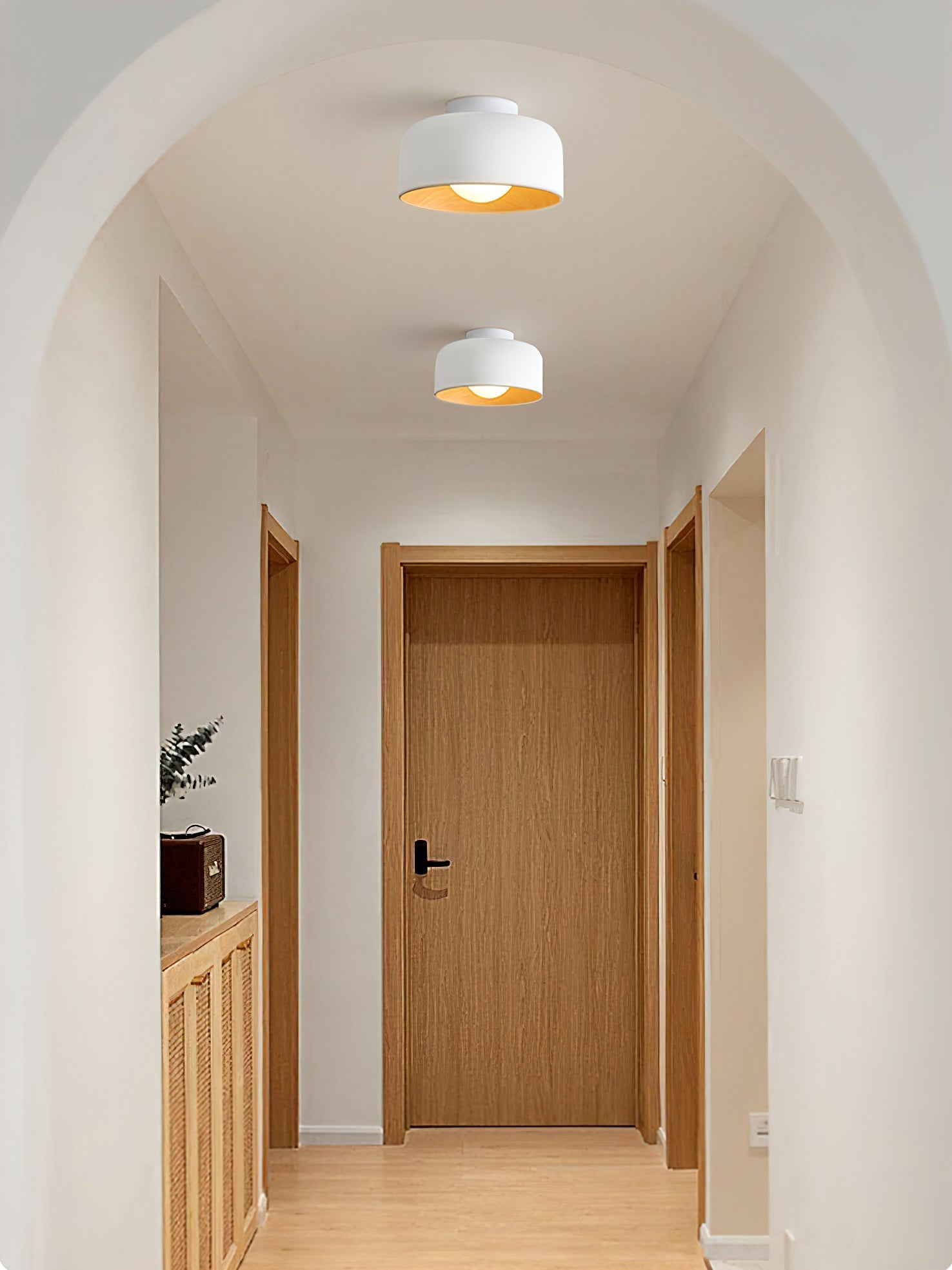 Clairbrook Wood Round Flush Mount Ceiling Light